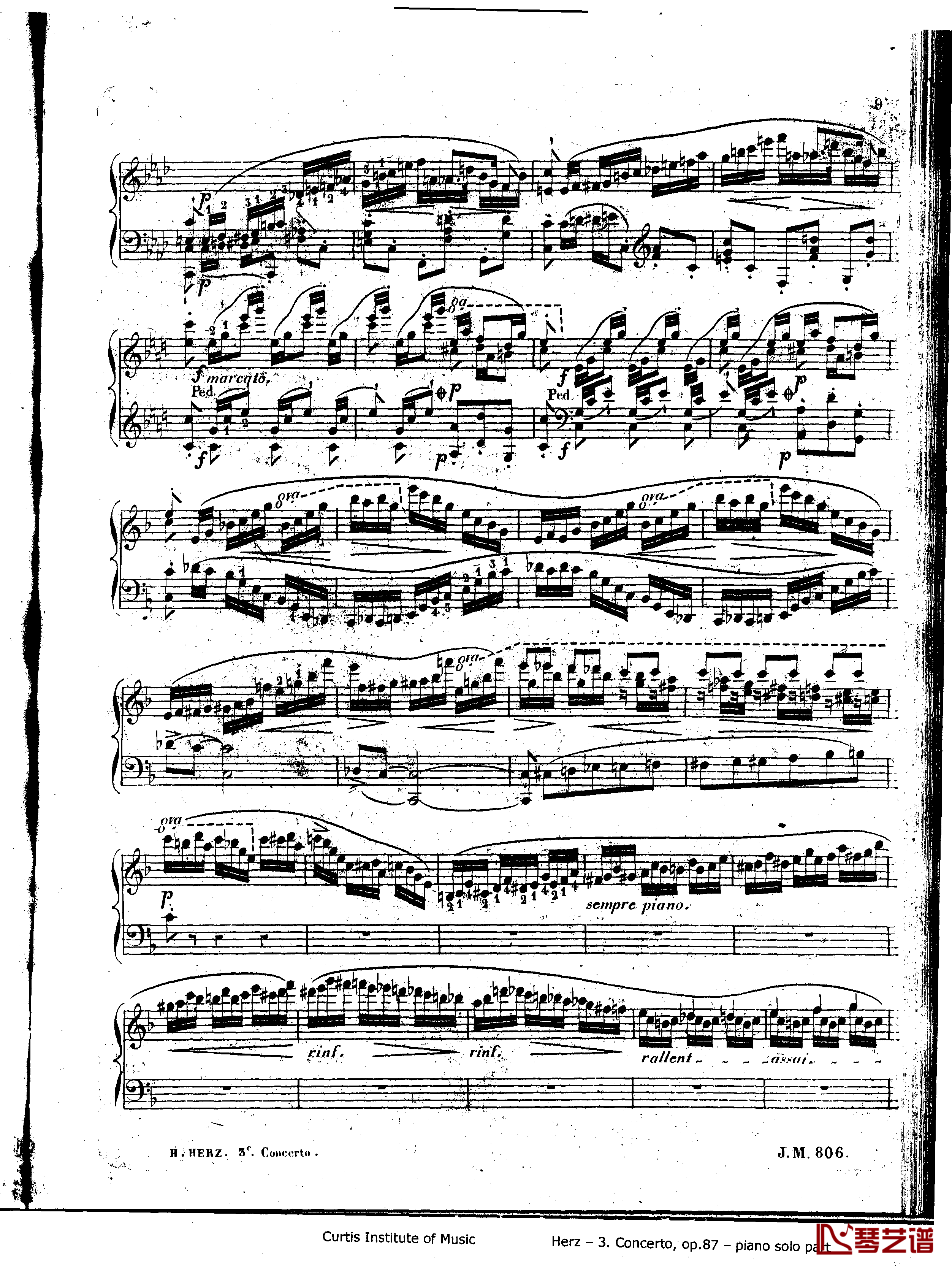 d小调第三钢琴协奏曲Op.87钢琴谱-赫尔兹9