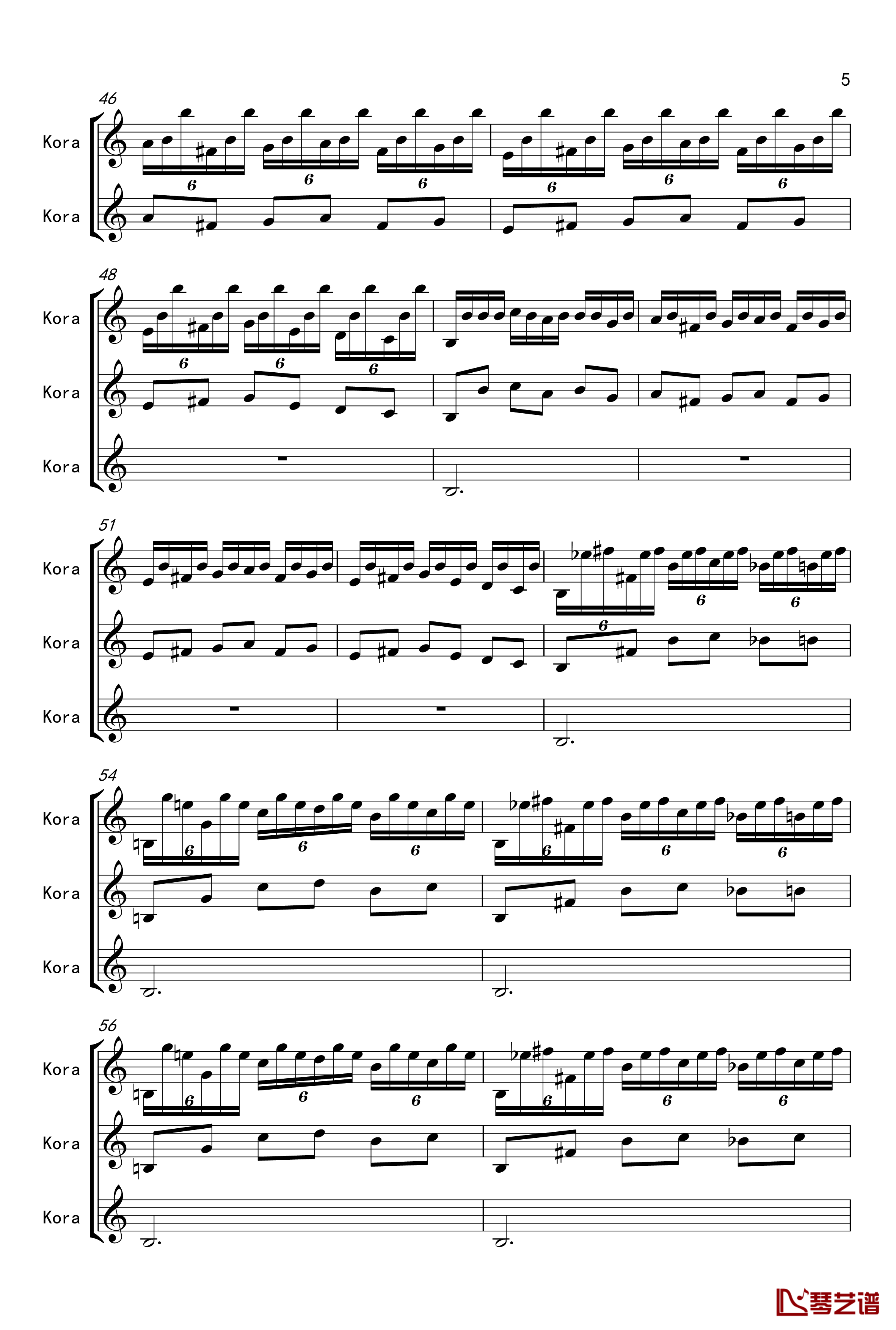 一首有难度的练习曲钢琴谱-伊萨克·阿尔贝尼兹5