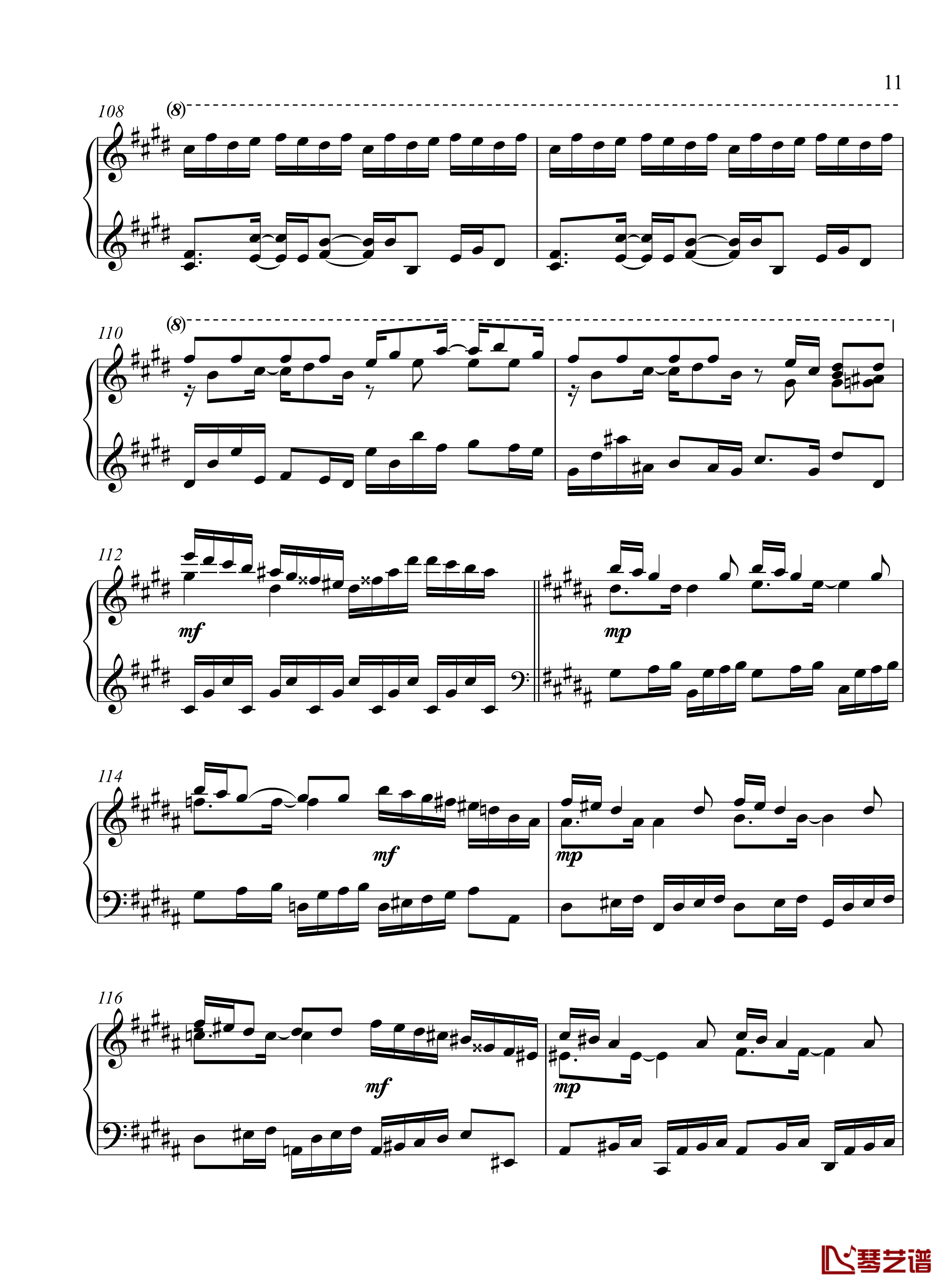 辛普森B大调练习曲钢琴谱-辛普森11
