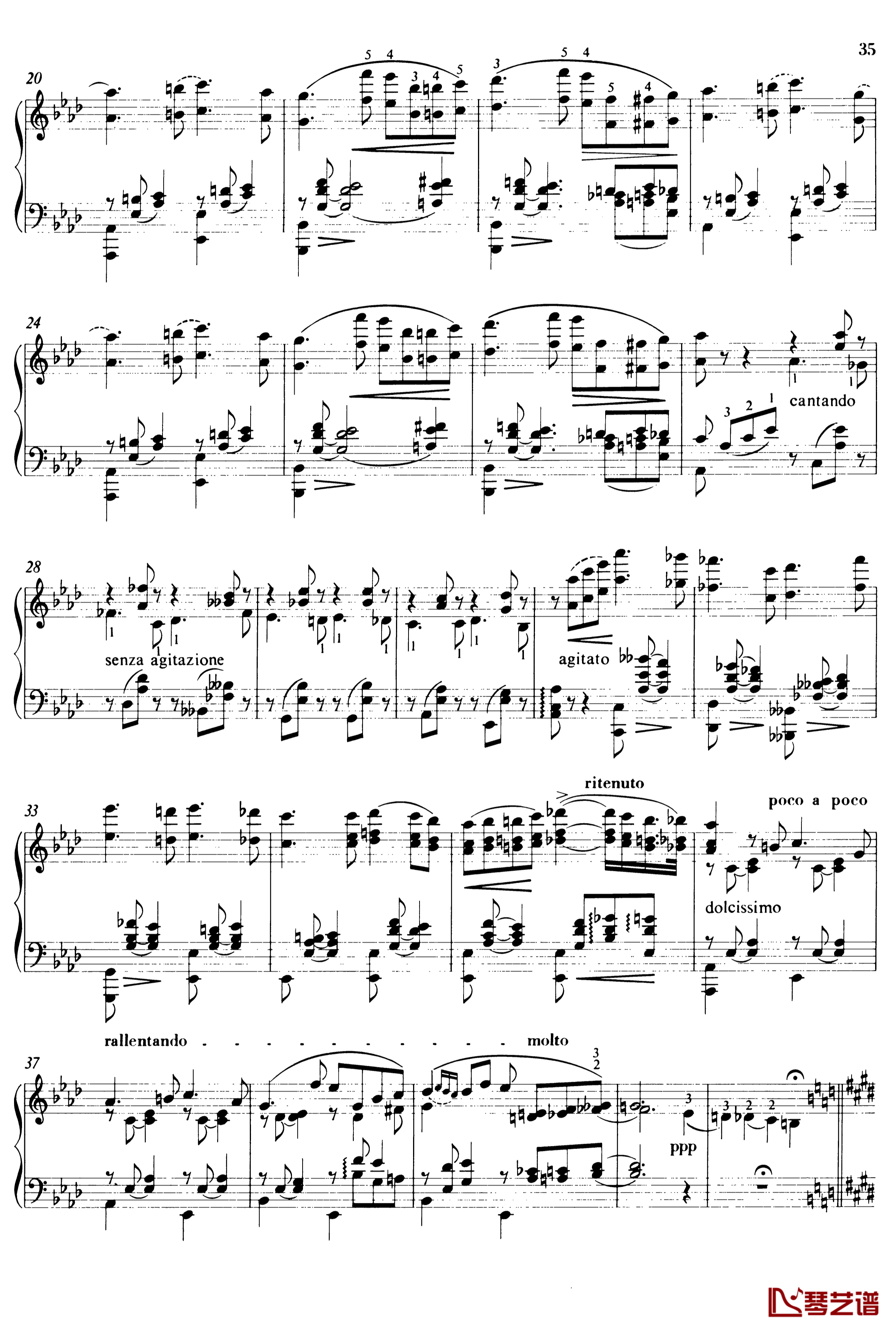 李斯特悲歌钢琴谱S.168-普契尼2