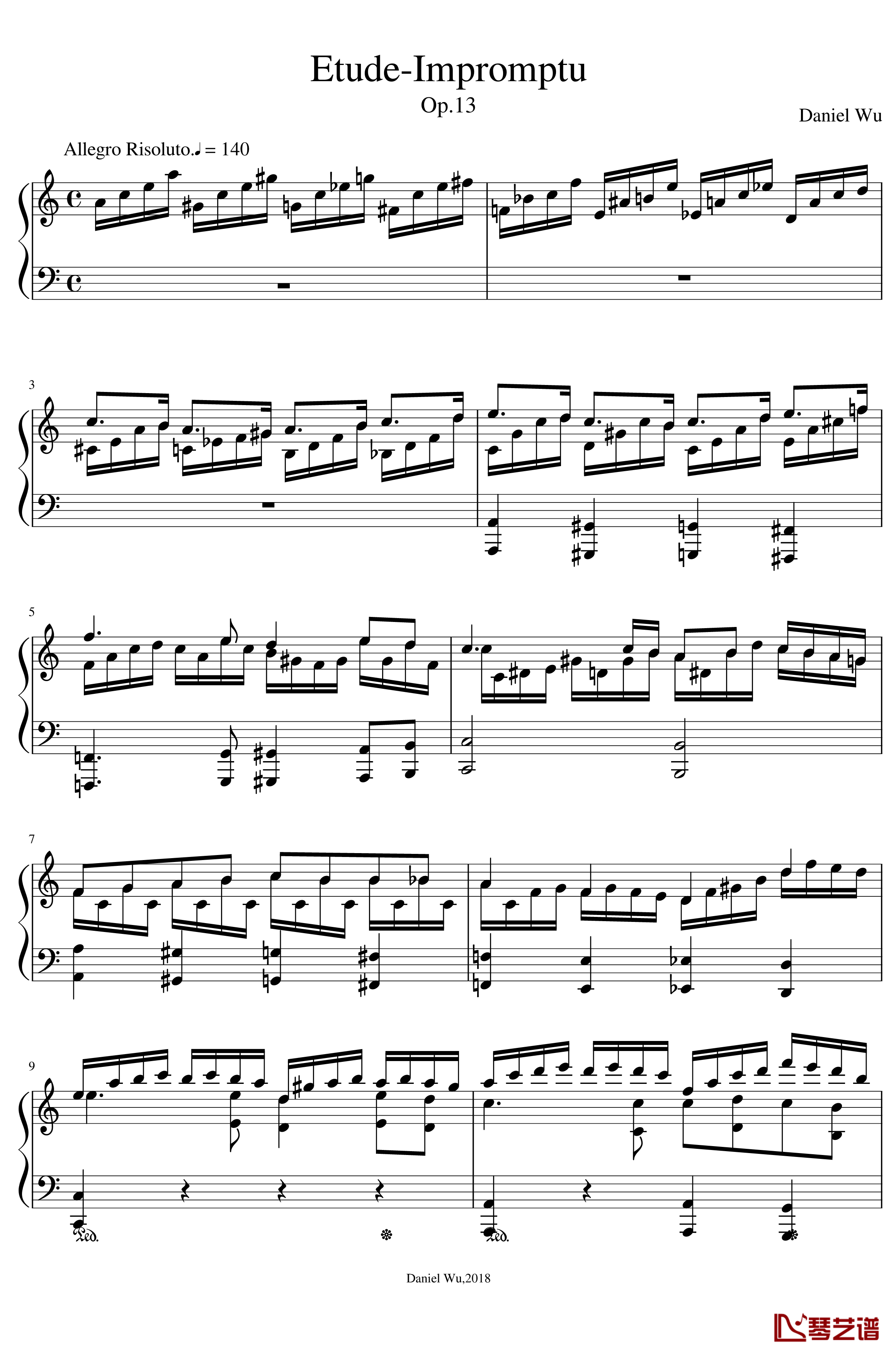 a小调即兴练习曲钢琴谱-DanielInC1