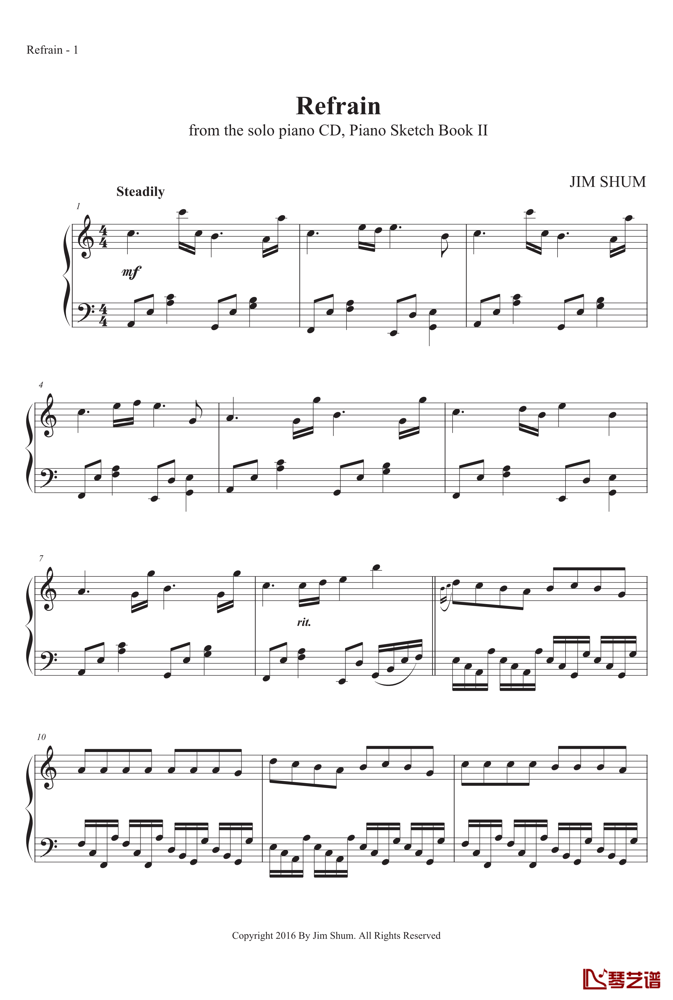 Refrain钢琴谱-MrSHUM1