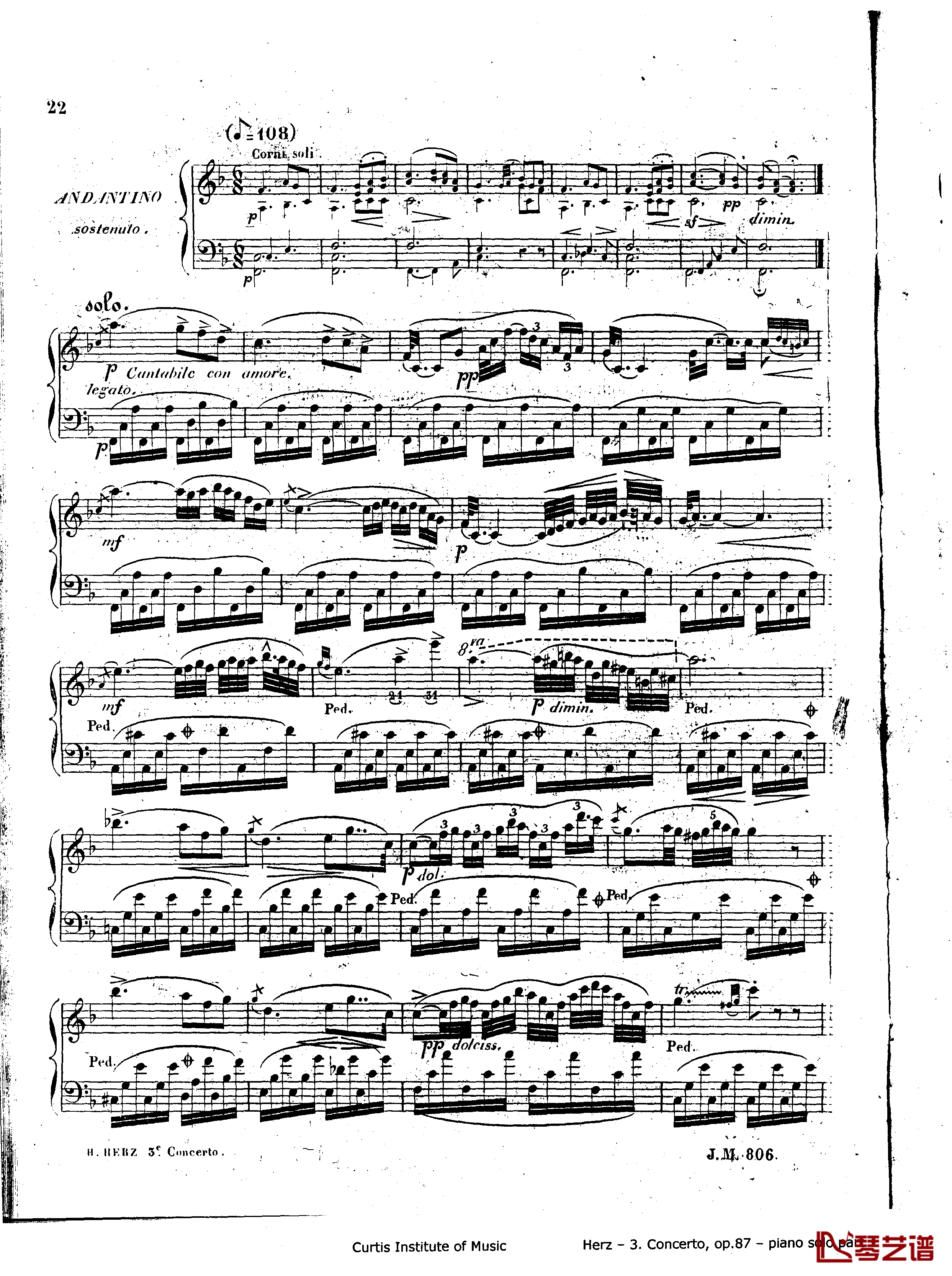 d小调第三钢琴协奏曲Op.87钢琴谱-赫尔兹22