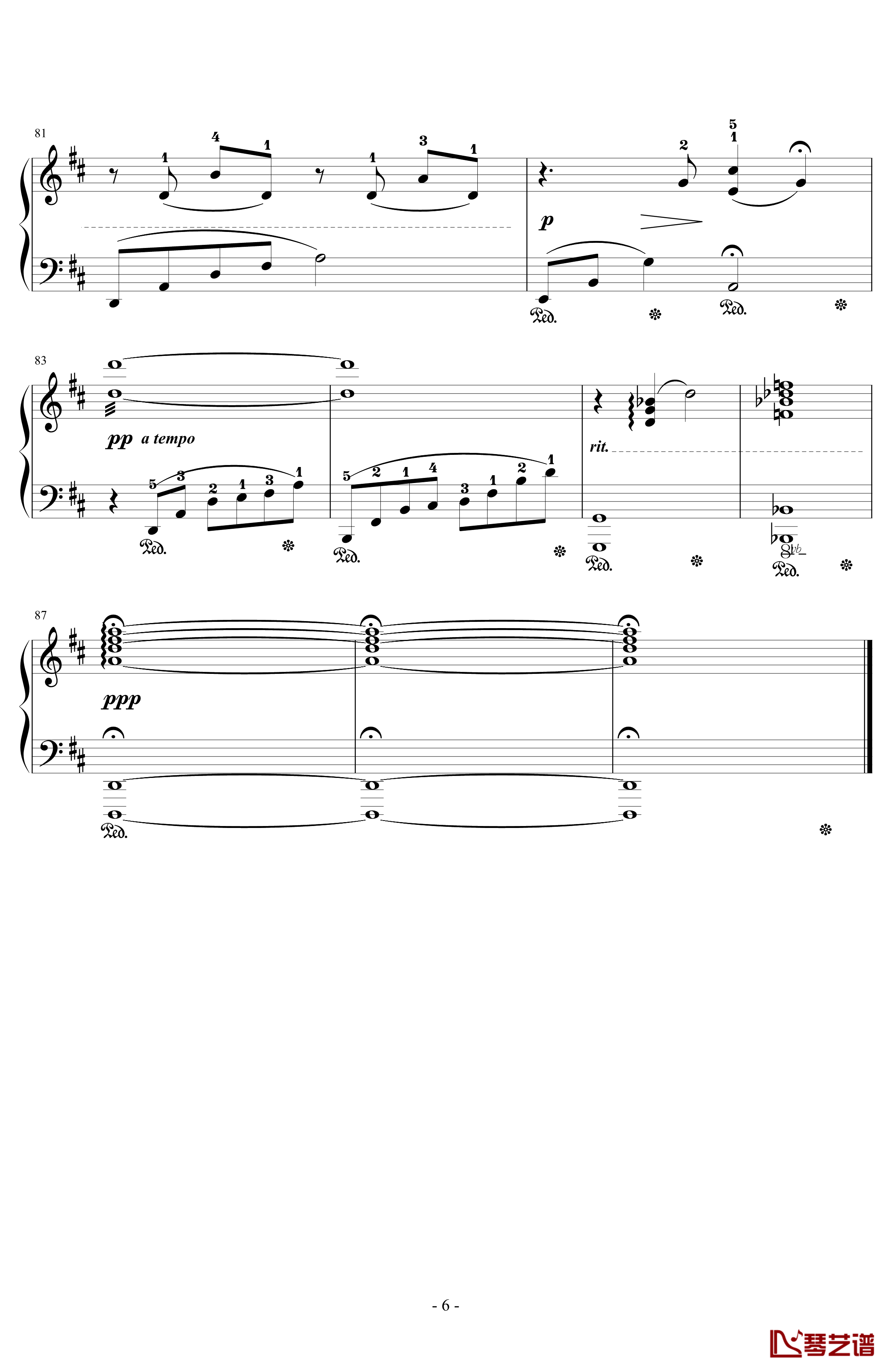 とどかぬ想い钢琴谱-from FF9 Orchestra Version-植松伸夫6