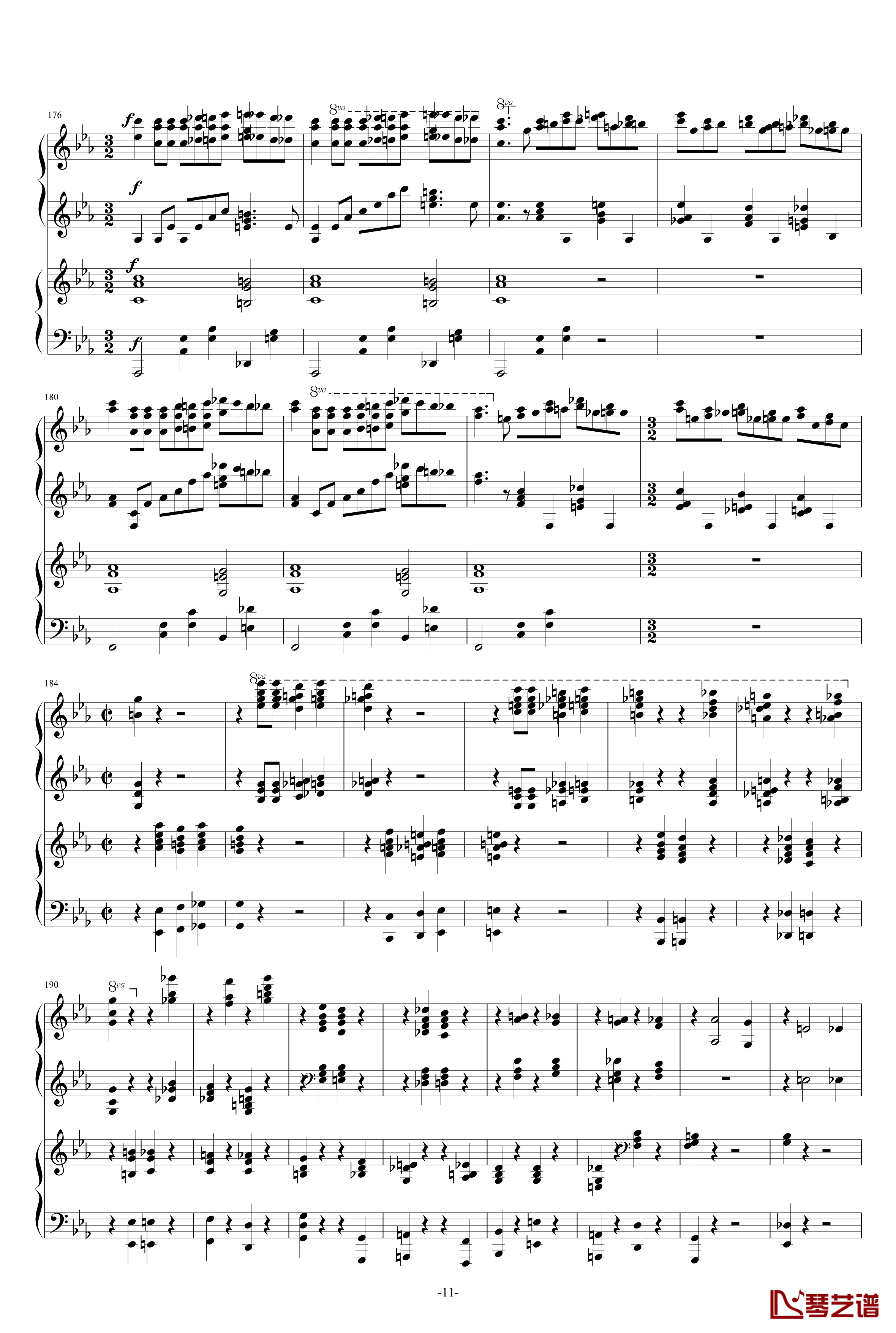 第二钢琴协奏曲第三乐章钢琴谱-拉赫玛尼诺夫11