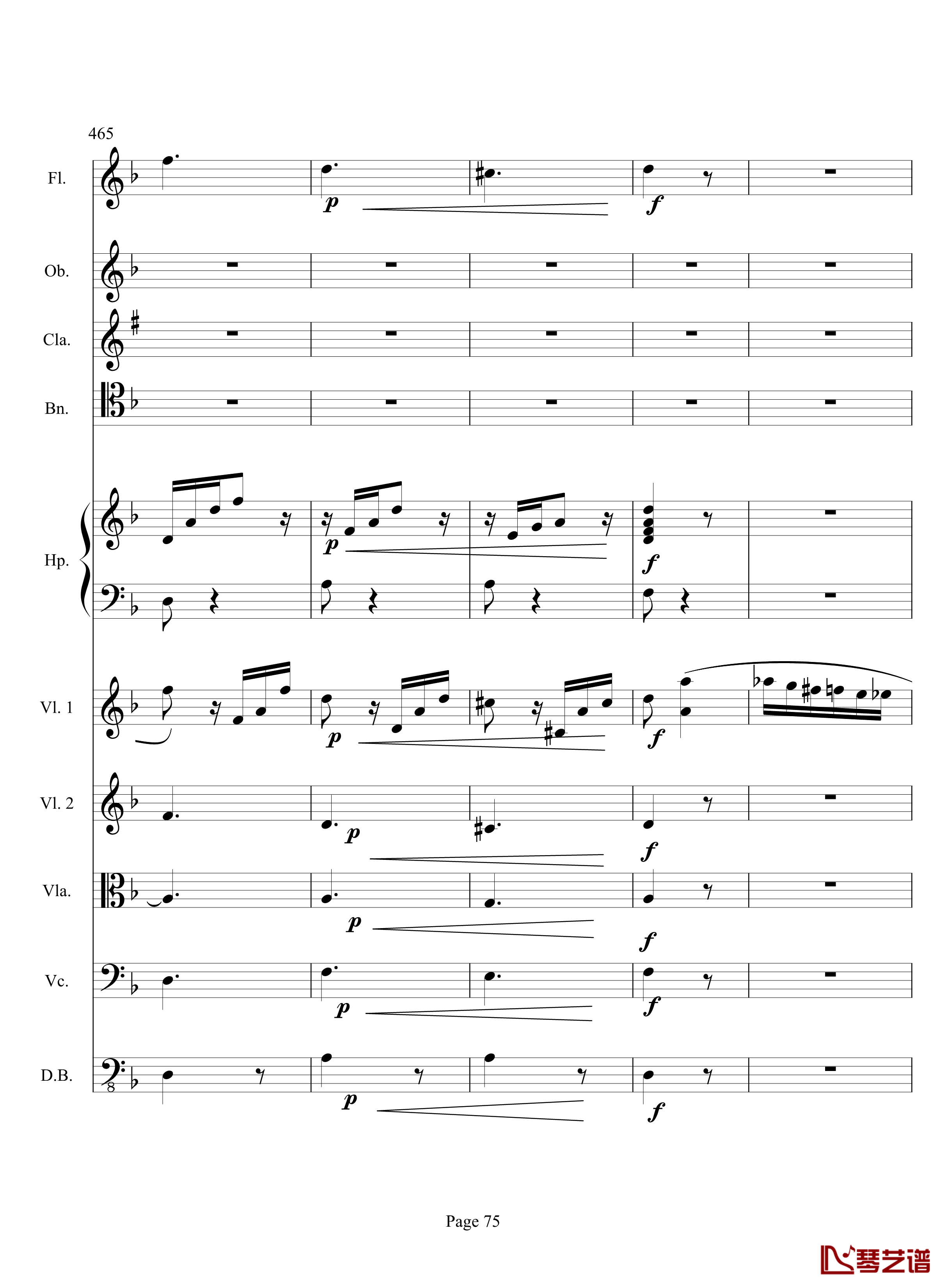 奏鸣曲之交响钢琴谱-第17首-Ⅲ-贝多芬-beethoven75