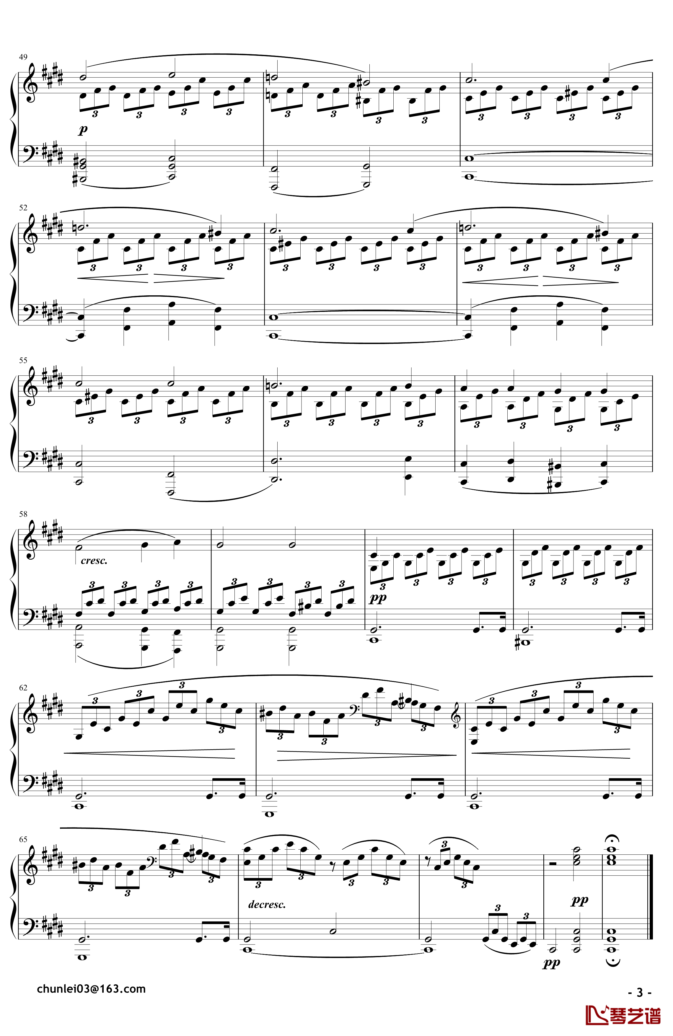 月光钢琴谱-奏鸣曲-贝多芬-beethoven3