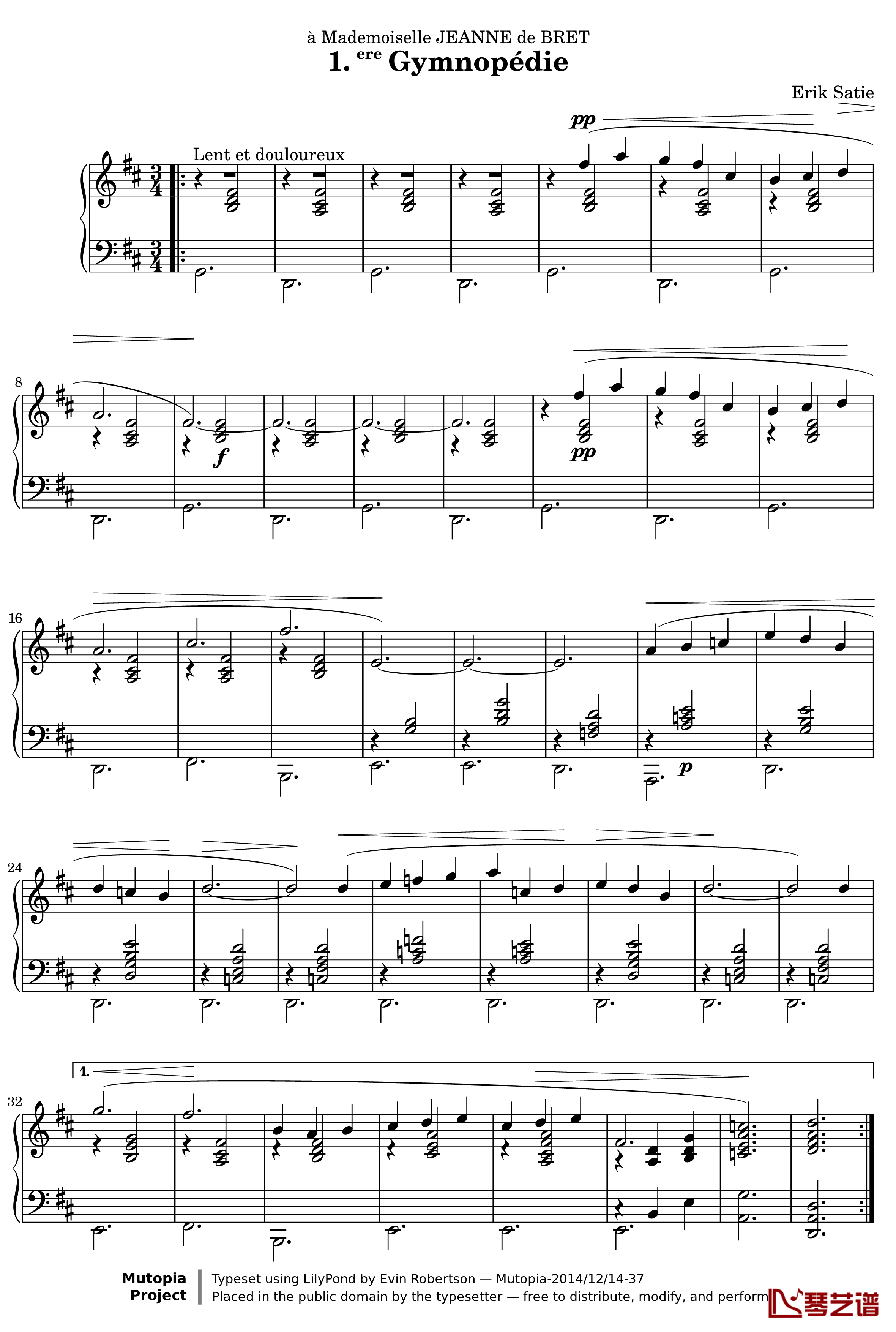 Gymnopedie Nr.1钢琴谱-Martin Ermen1