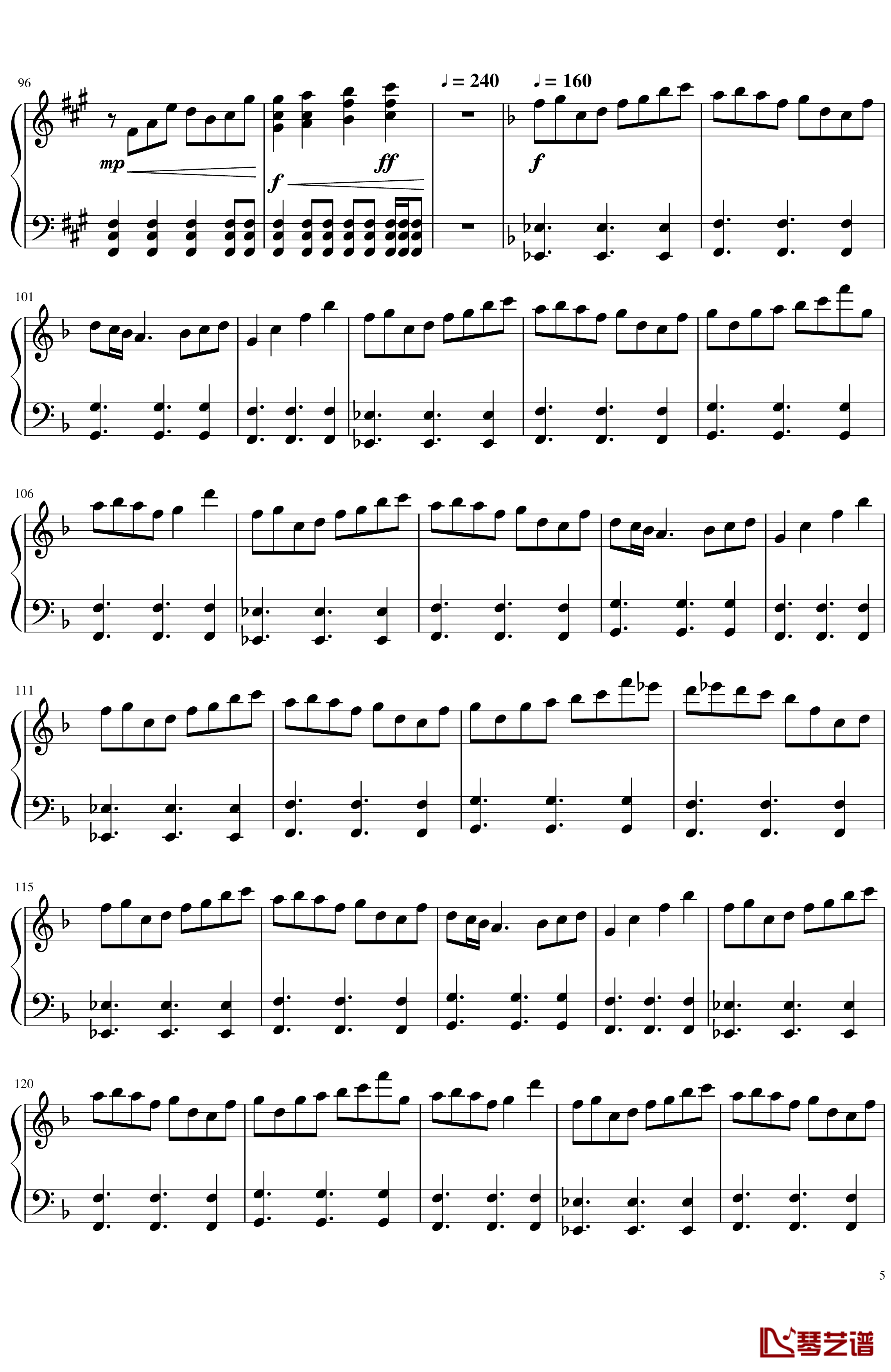 ソロモンの白椿钢琴谱-交响乐转钢琴版-碧蓝航线5
