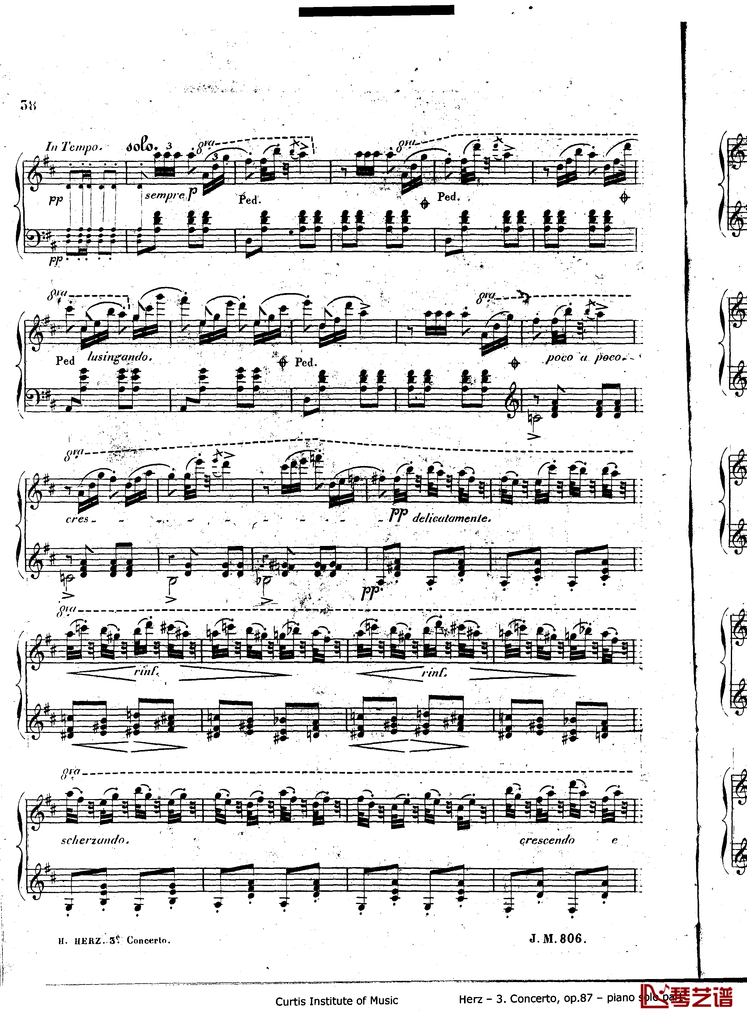 d小调第三钢琴协奏曲Op.87钢琴谱-赫尔兹38