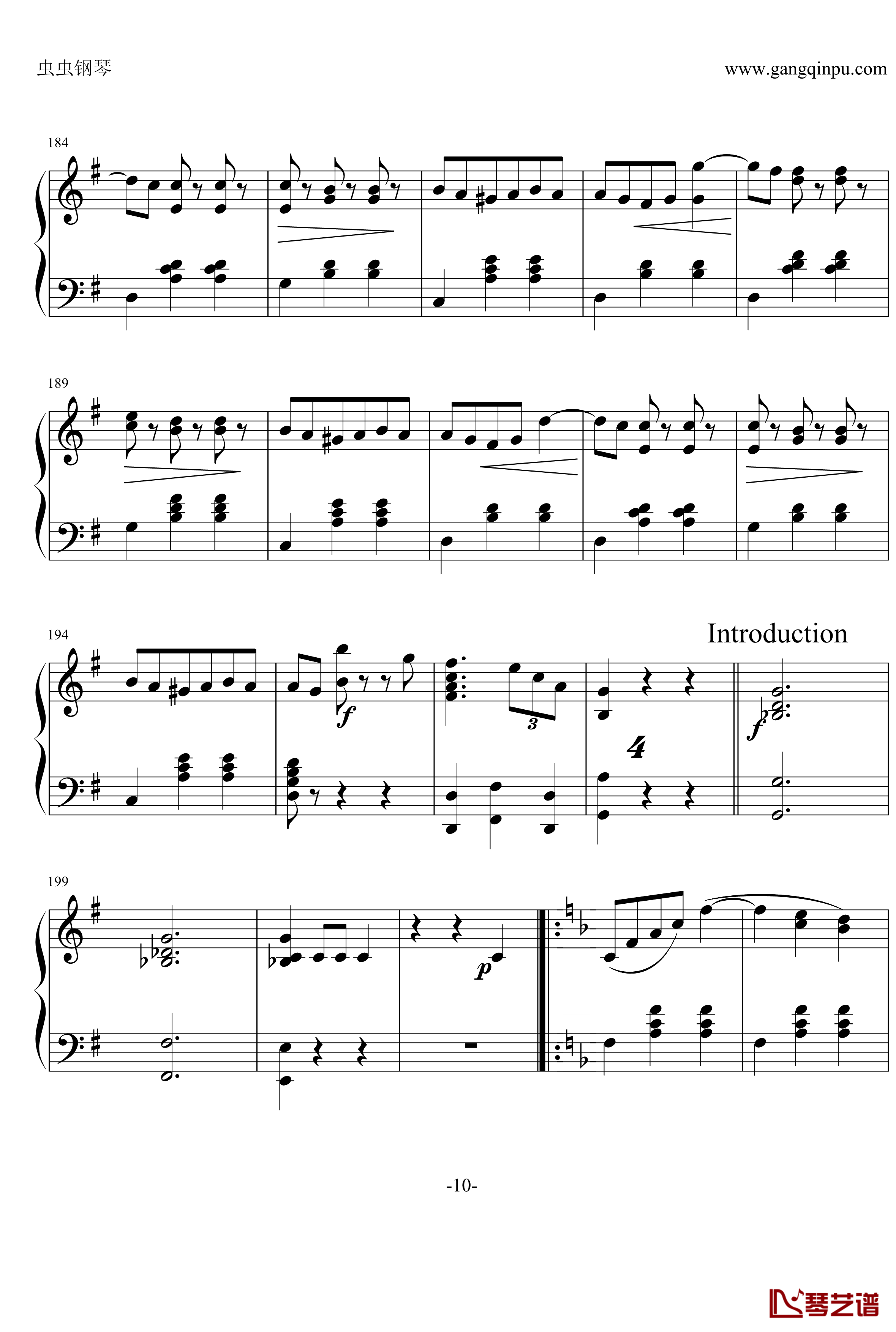 蓝色多瑙河钢琴谱-接近原版-约翰·斯特劳斯10