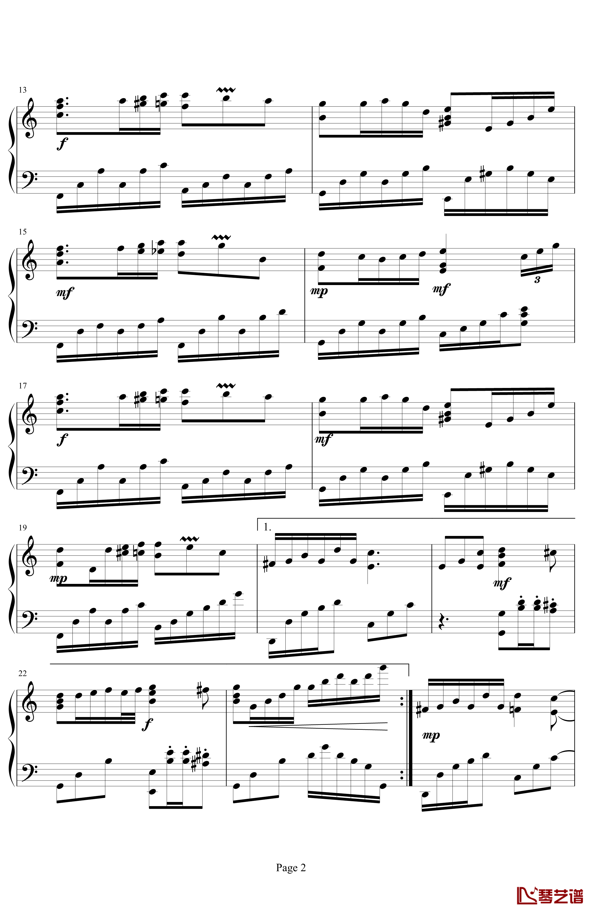 C大调舞曲钢琴谱-修改版-.伊dên-H052