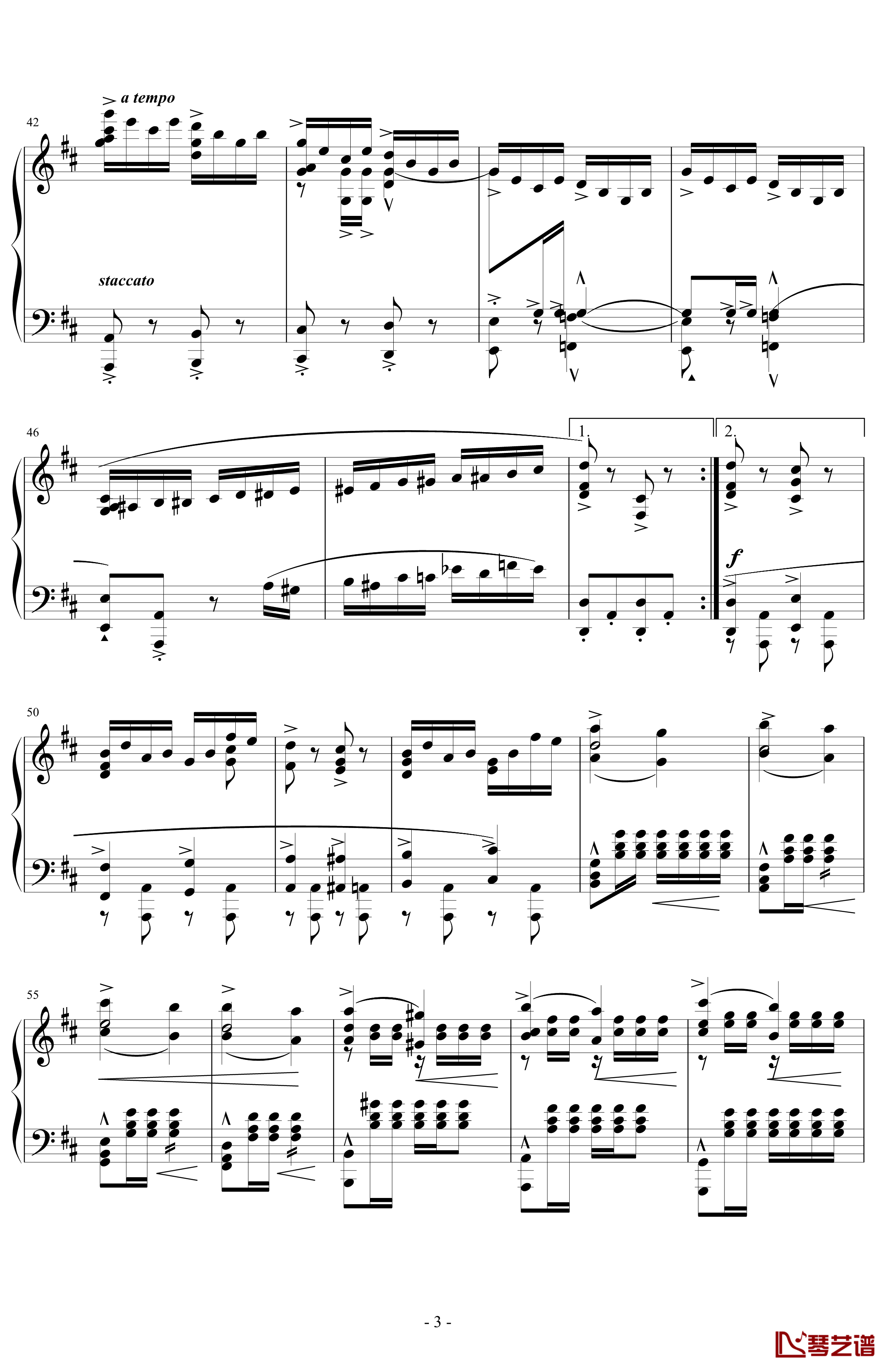 威风凛凛进行曲钢琴谱-钢琴-埃尔加-爆难第一号-Edward Elgar3