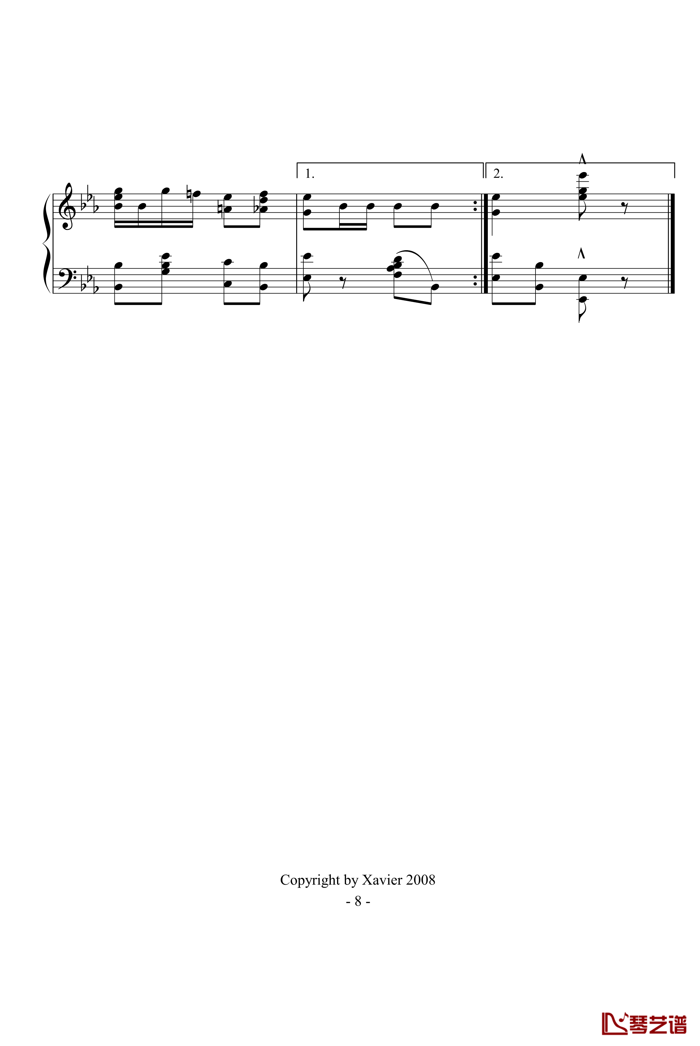 小瀑布钢琴谱-The Cascades(Jazz)-爵士-Scott Joplin8