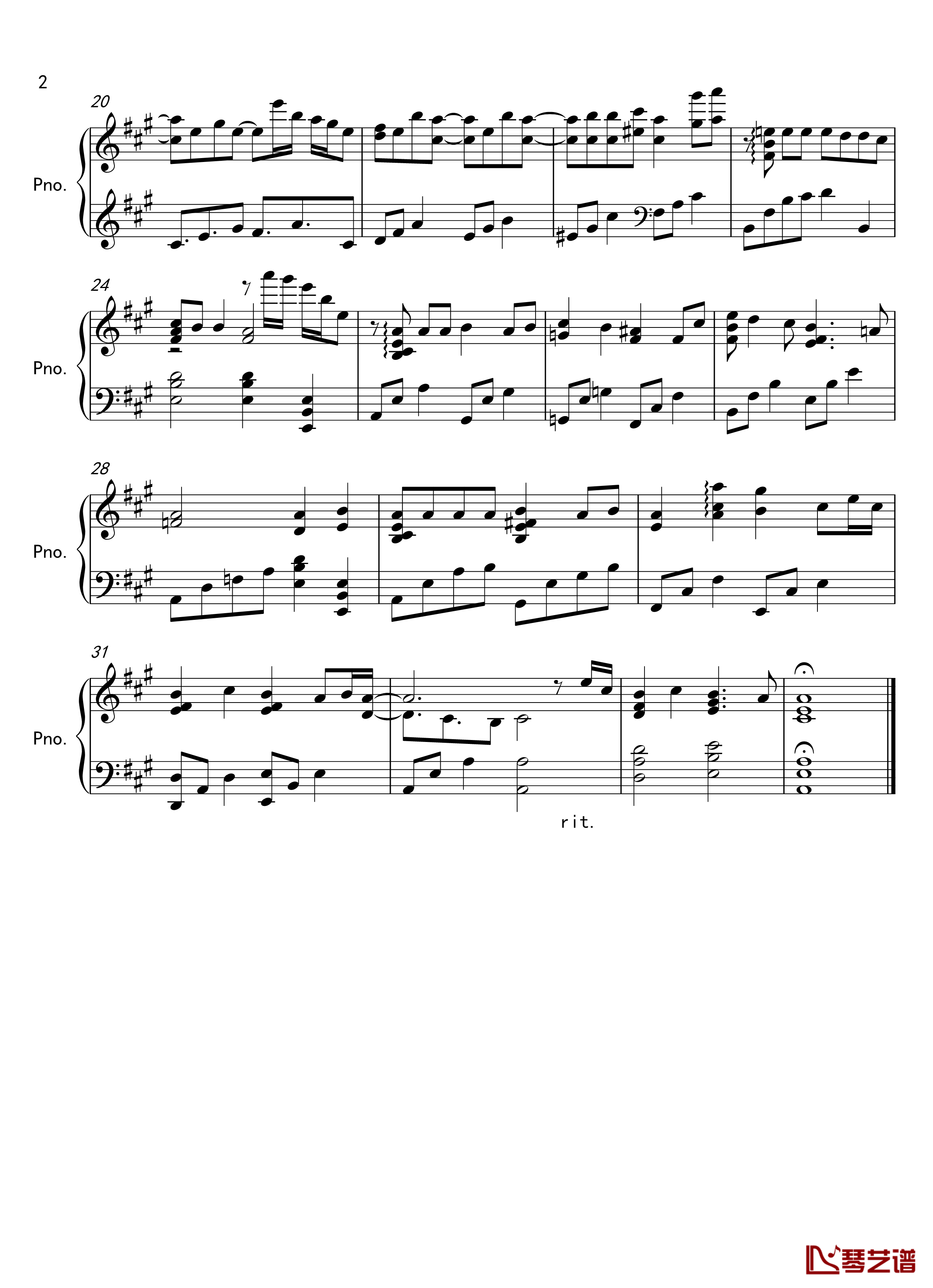  みちしるべ钢琴谱-紫罗兰永恒花园-ED2