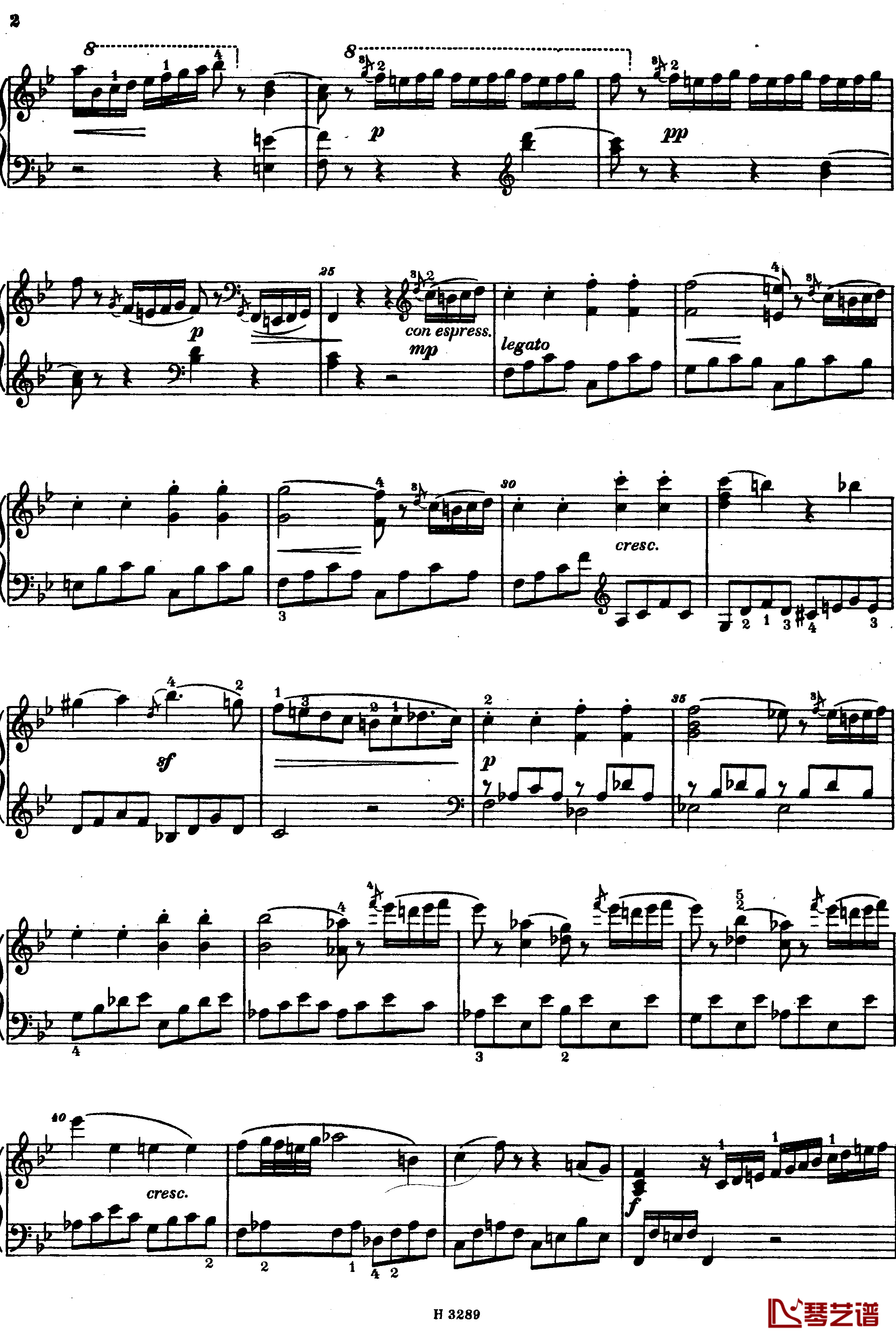 降B大调第八钢琴奏鸣曲Op.23钢琴谱-杜舍克2