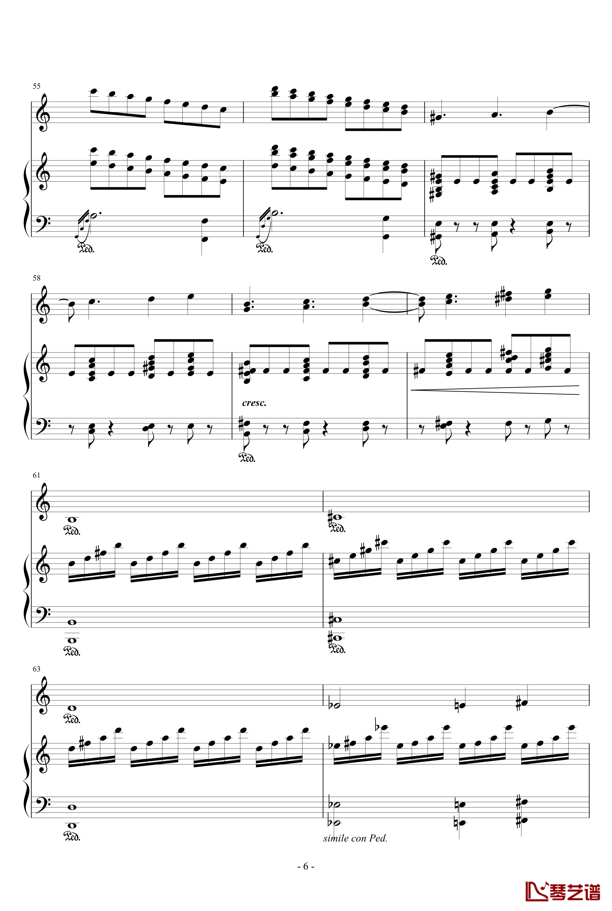 V3钢琴谱-小提琴钢琴协奏-快乐小陆鹿6