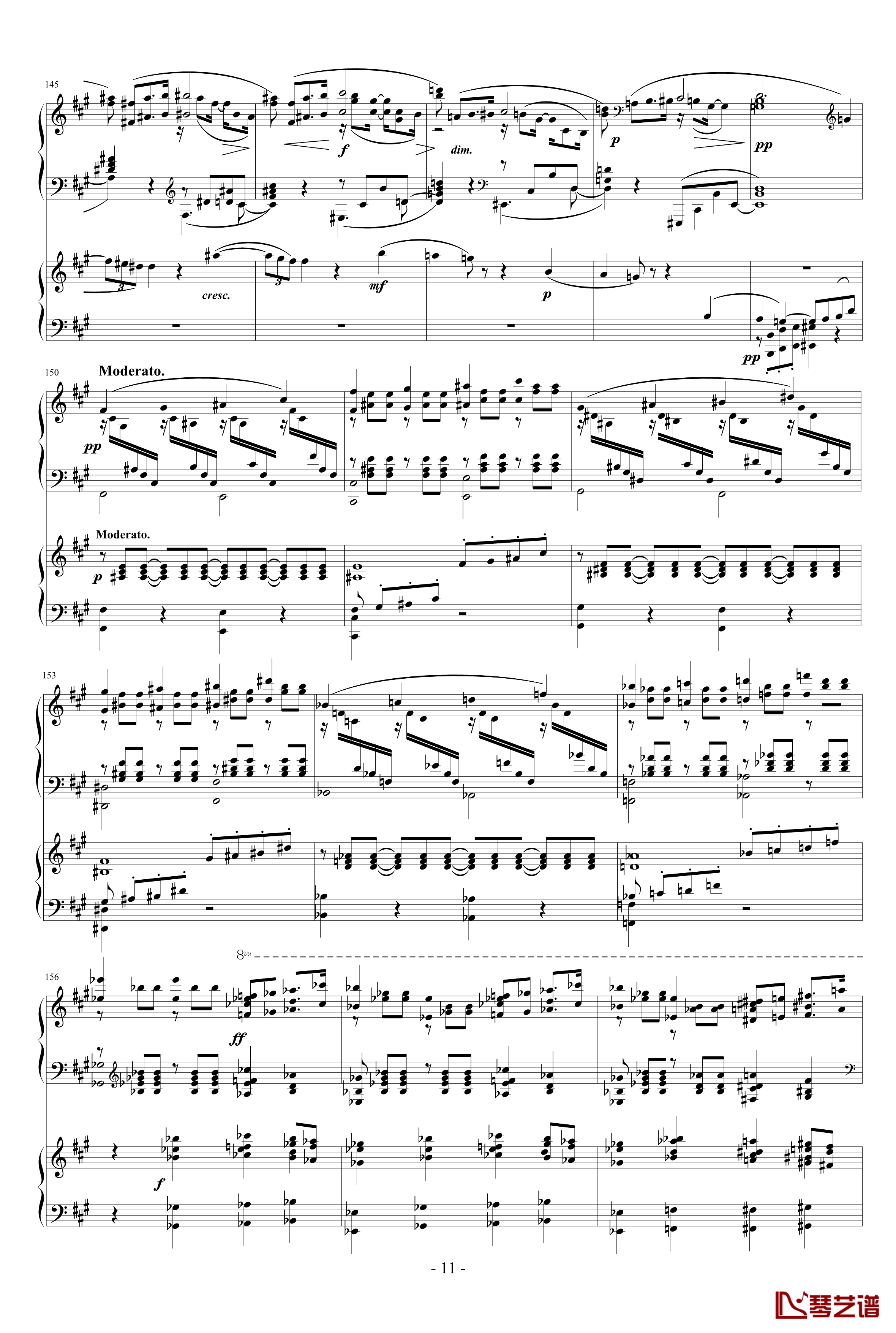 拉赫玛尼诺夫第一钢琴协奏曲 Op.1钢琴谱-拉赫马尼若夫11