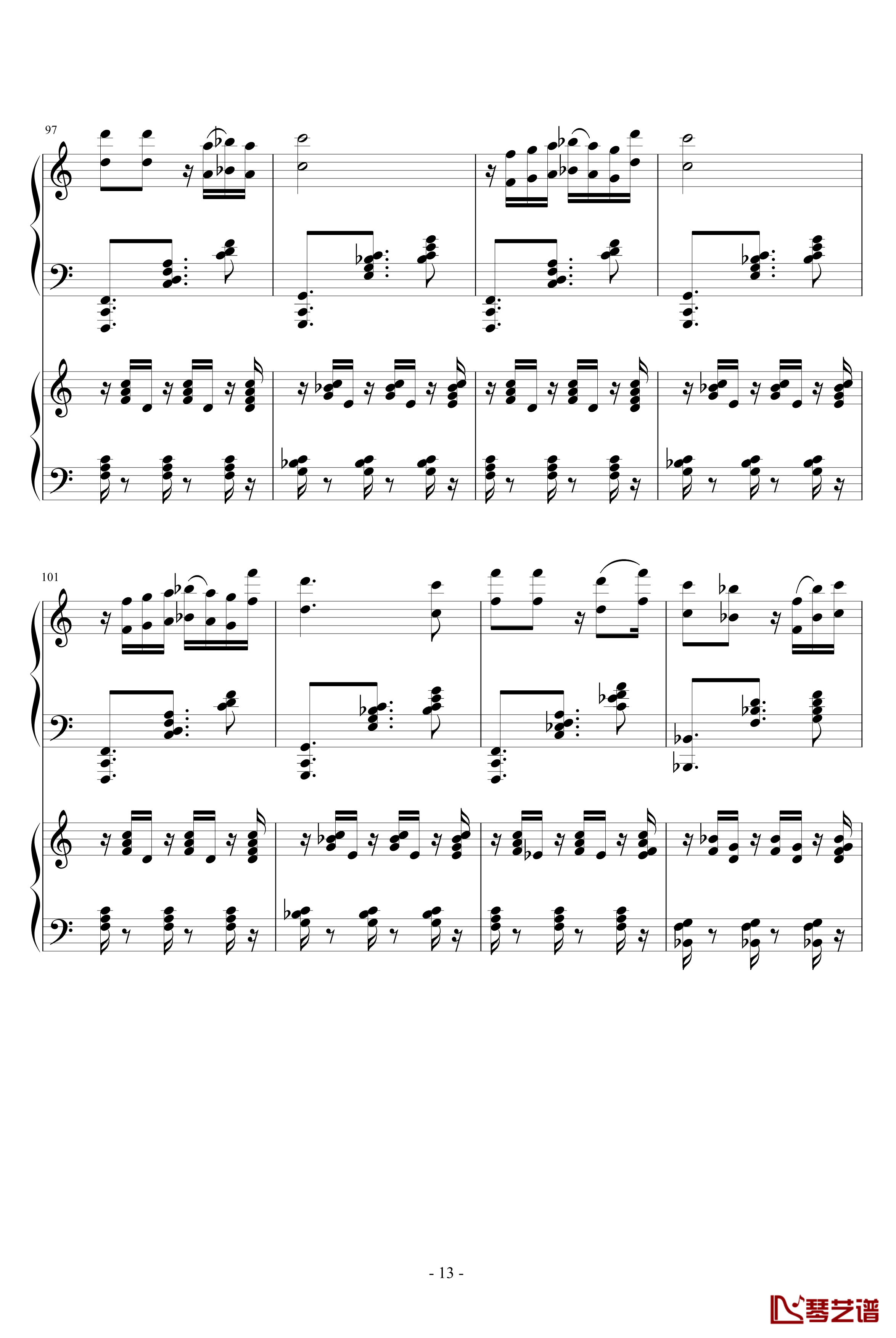 爵士双钢琴奏鸣曲第三乐章钢琴谱-米约13