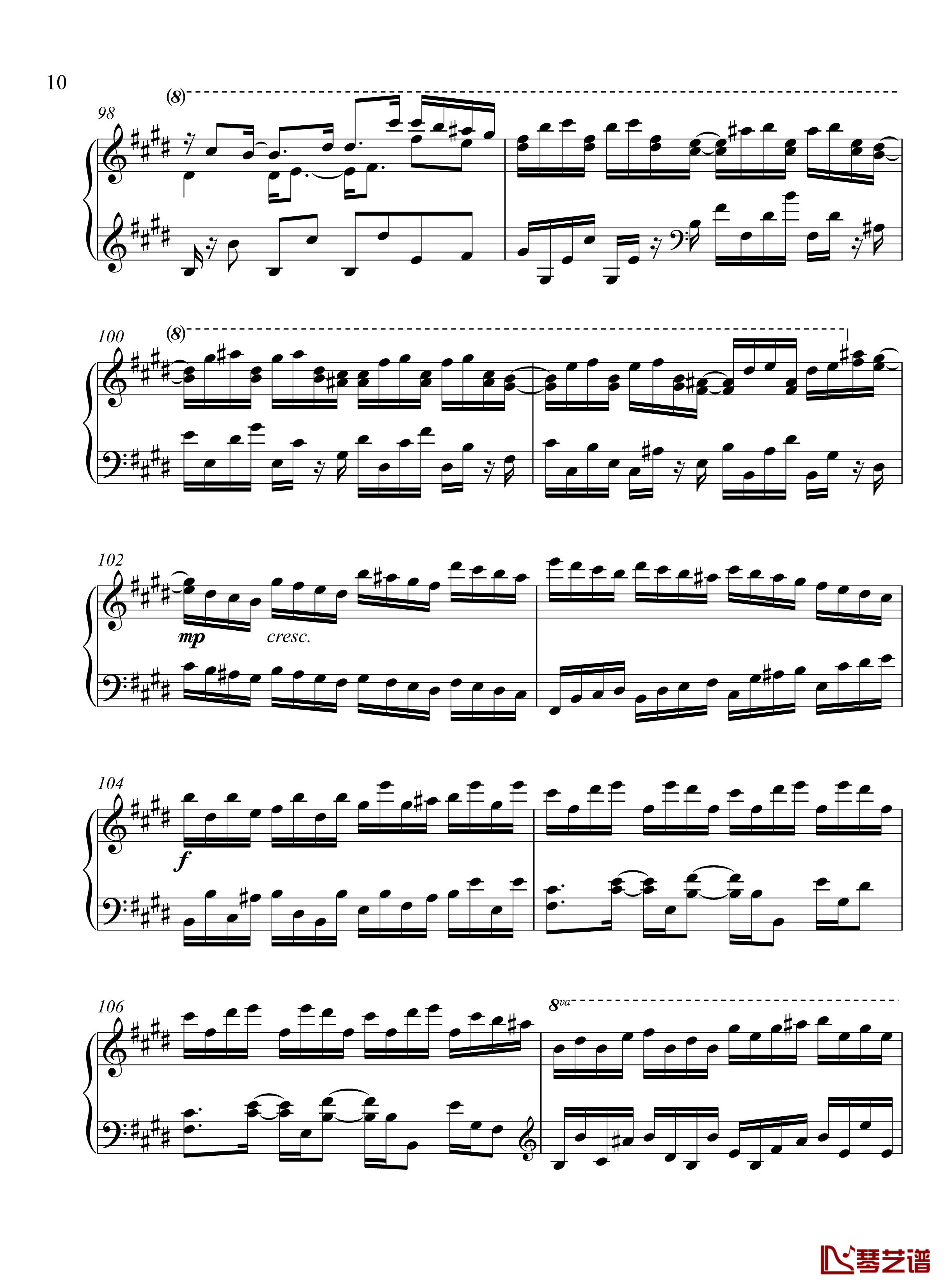 辛普森B大调练习曲钢琴谱-辛普森10