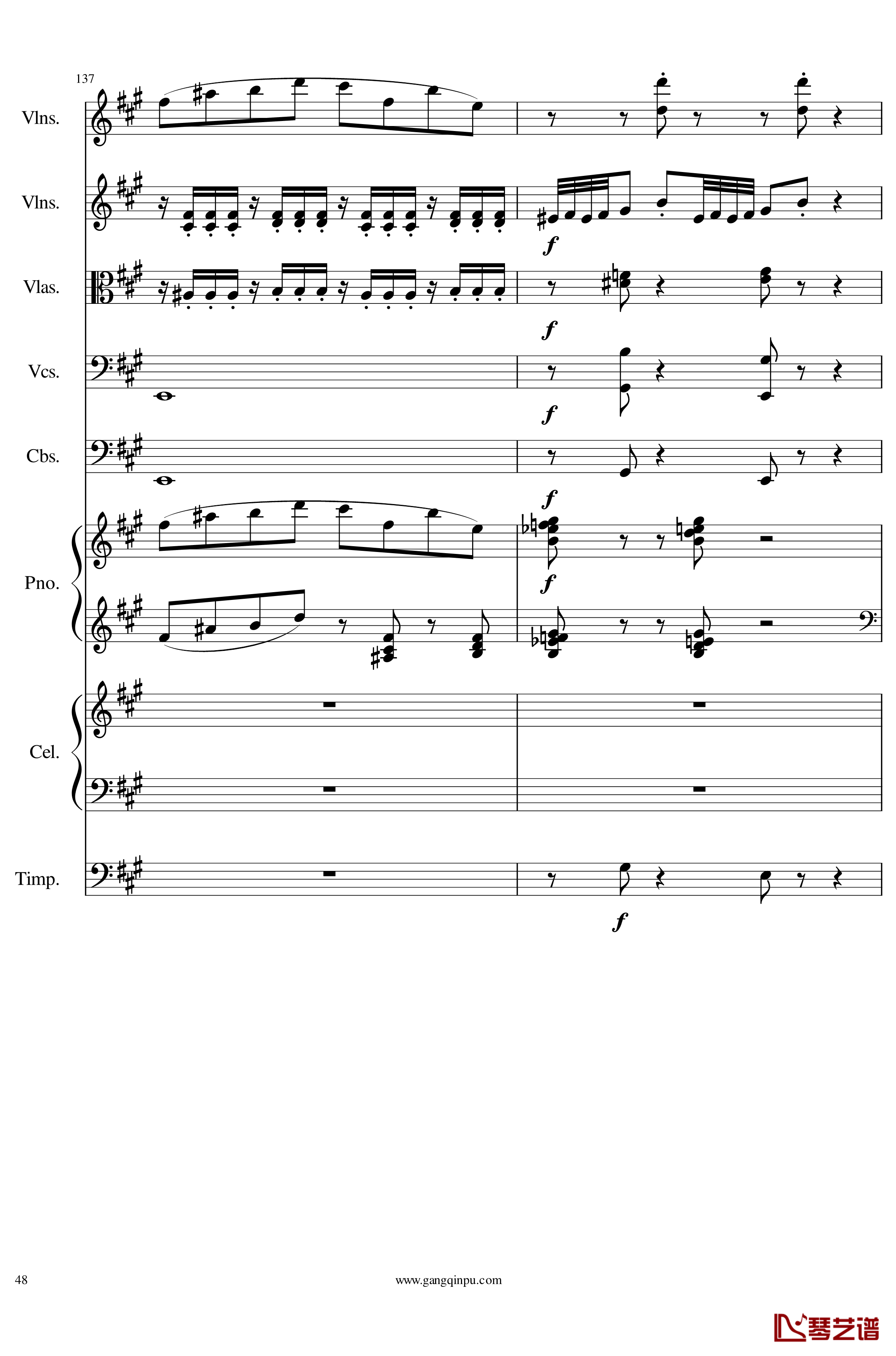 光高校庆序曲Op.44钢琴谱-一个球48