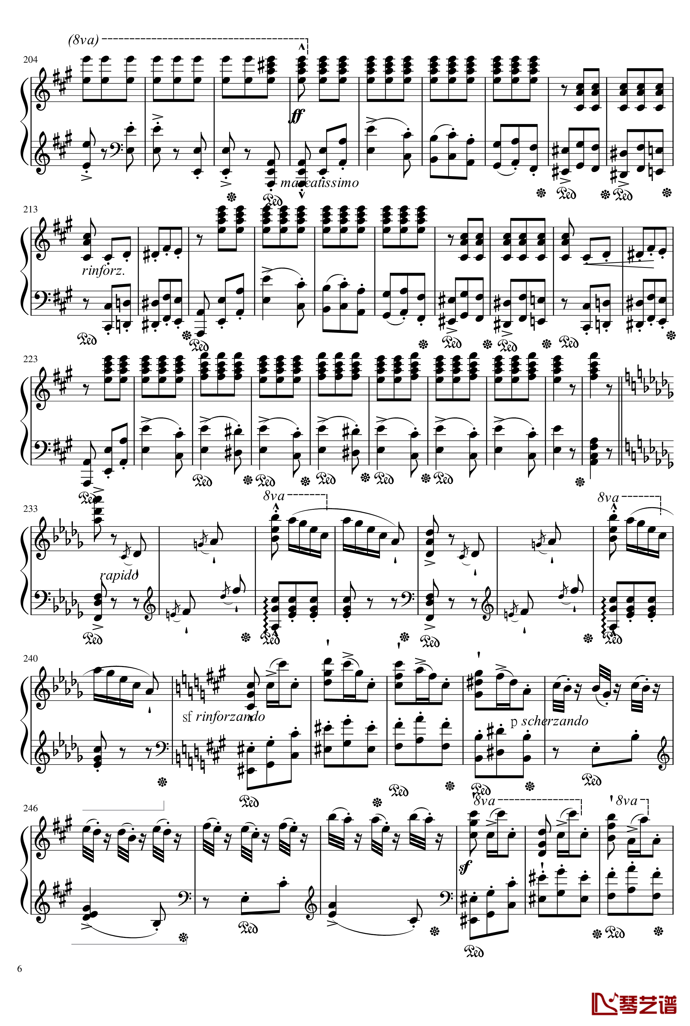 Mephisto Waltz No. 1 S. 514钢琴谱-李斯特6