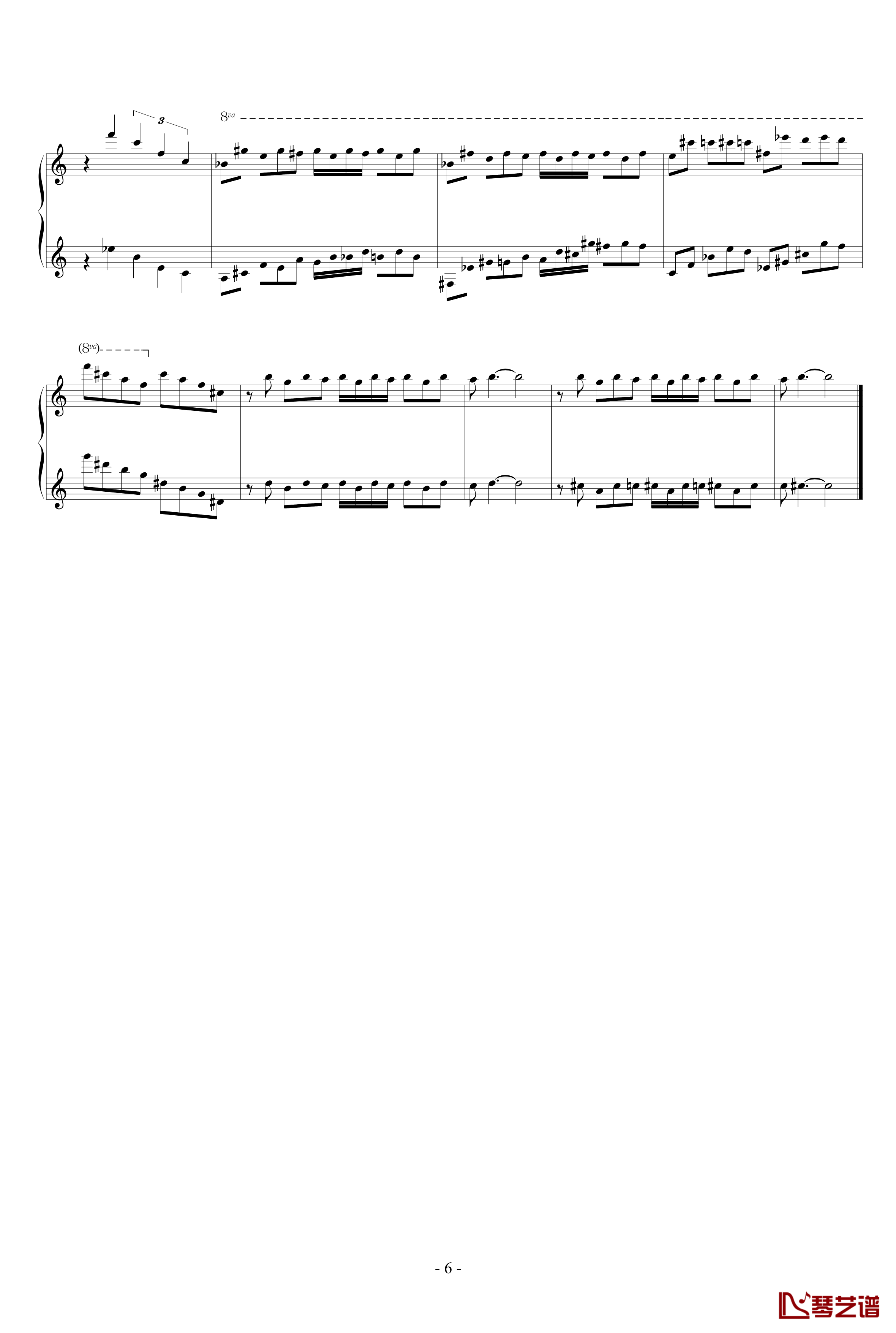 羽钢琴谱-升c小调6