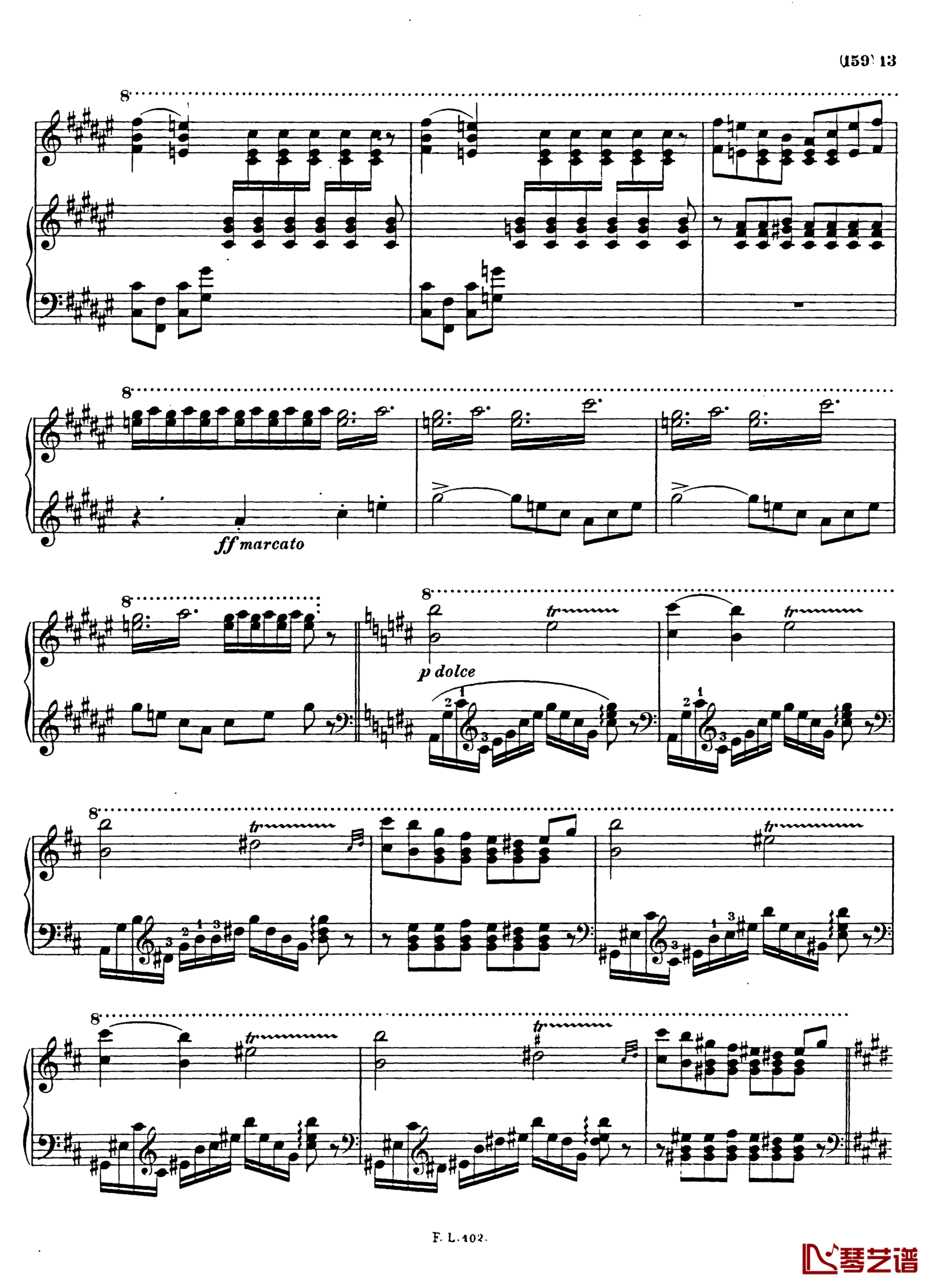 梅菲斯特圆舞曲  第三首 S.216钢琴谱-李斯特13
