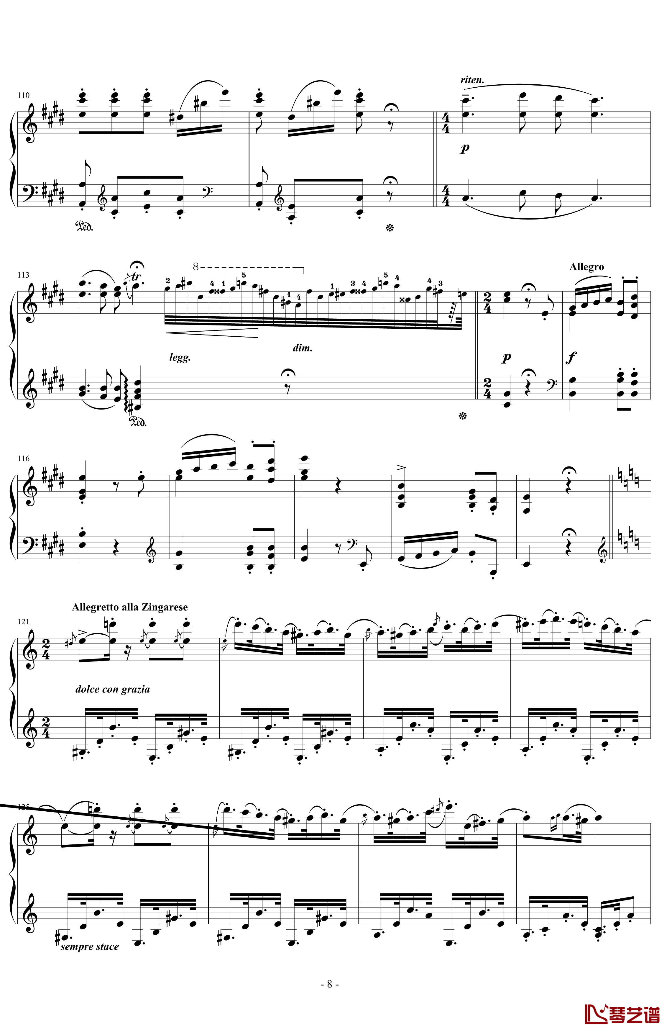 匈牙利狂想曲14号钢琴谱-李斯特的又一首宏大的作品-李斯特8