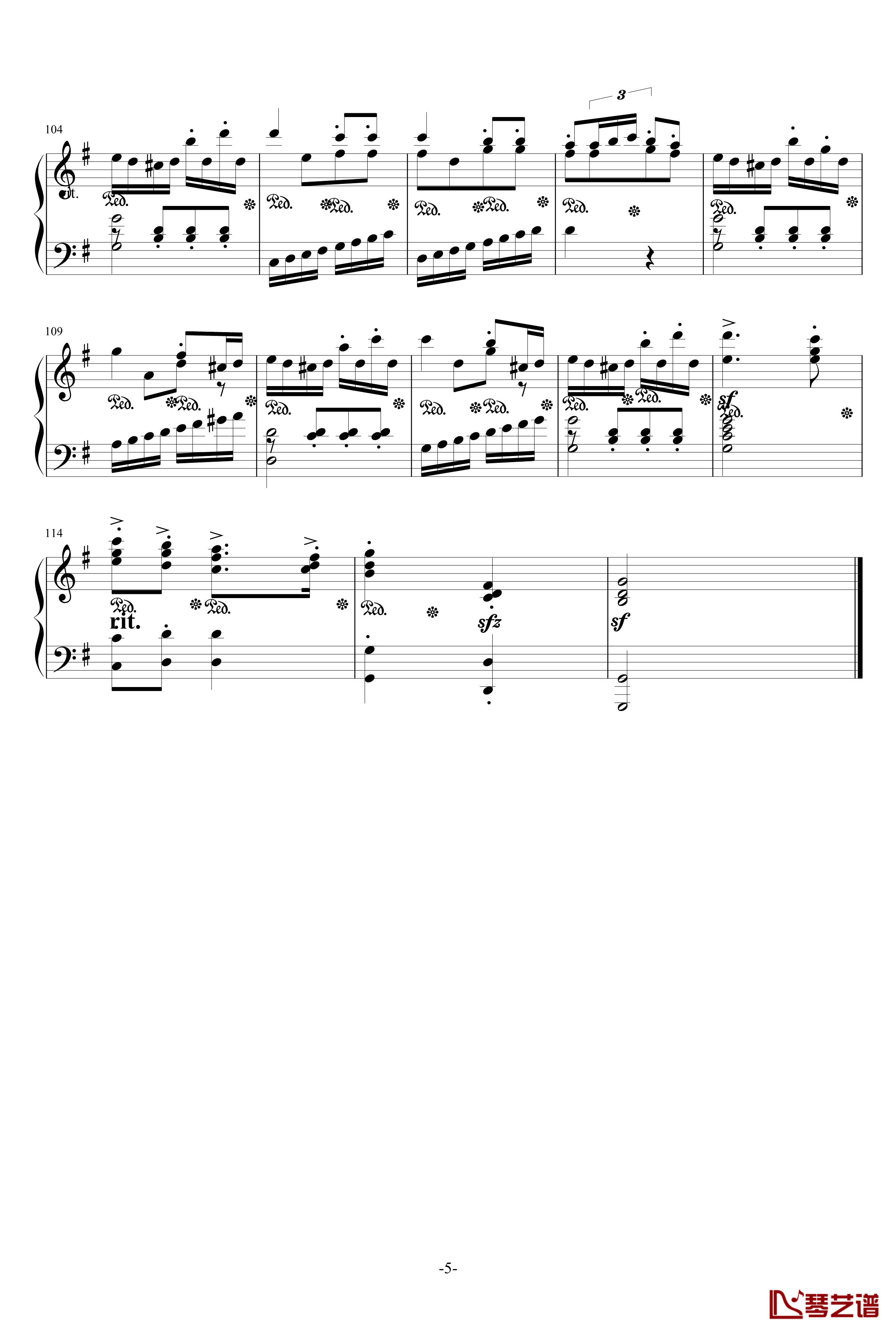 G大调小奏鸣曲第三乐章回旋曲钢琴谱-NO.3-灵动无痕5
