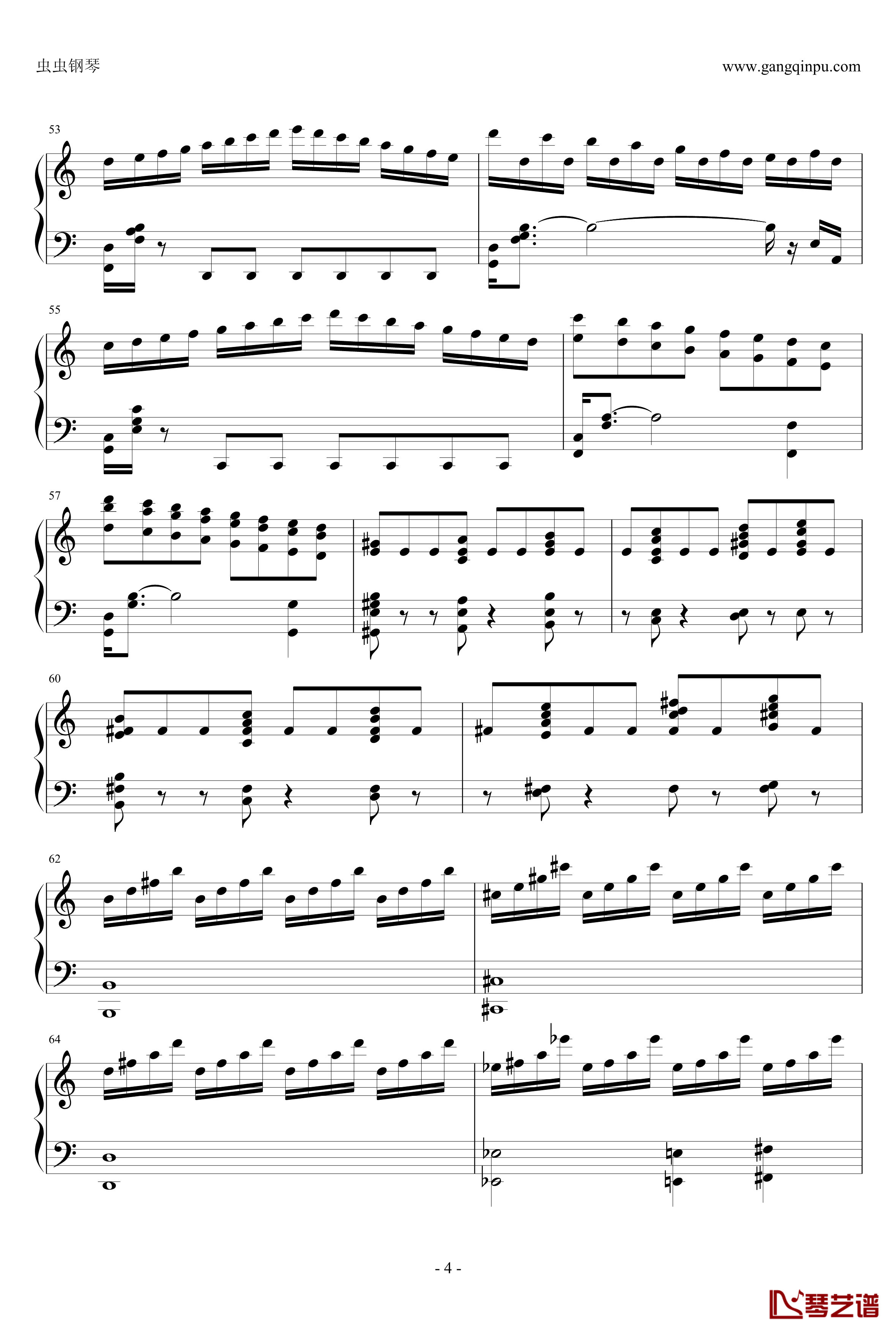 贝多芬V3奏鸣曲钢琴谱-劲舞团改编-劲舞团4