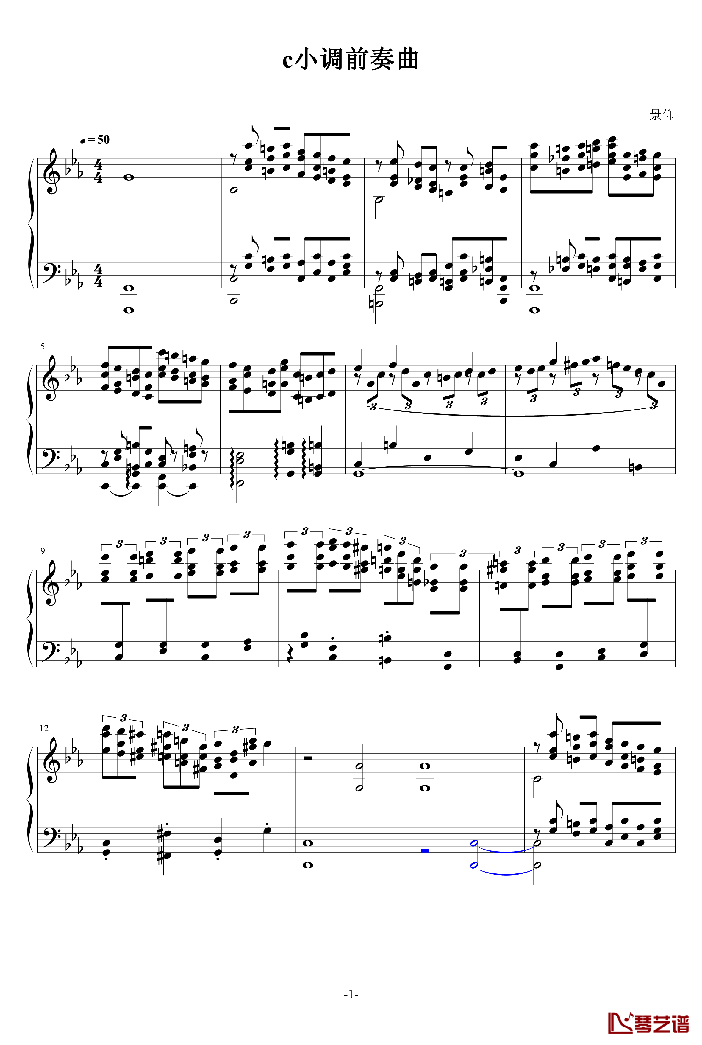 c小调前奏曲钢琴谱-84jimmy1