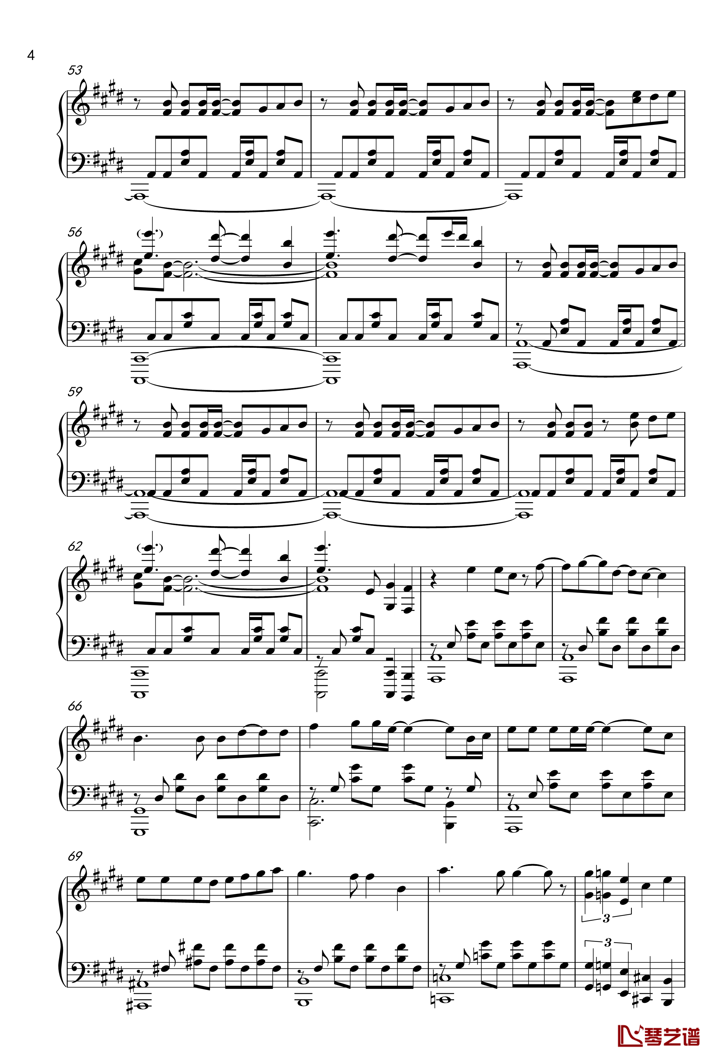 OVERLAP 钢琴谱-《游戏王》第一部190-224话OP-游戏王4