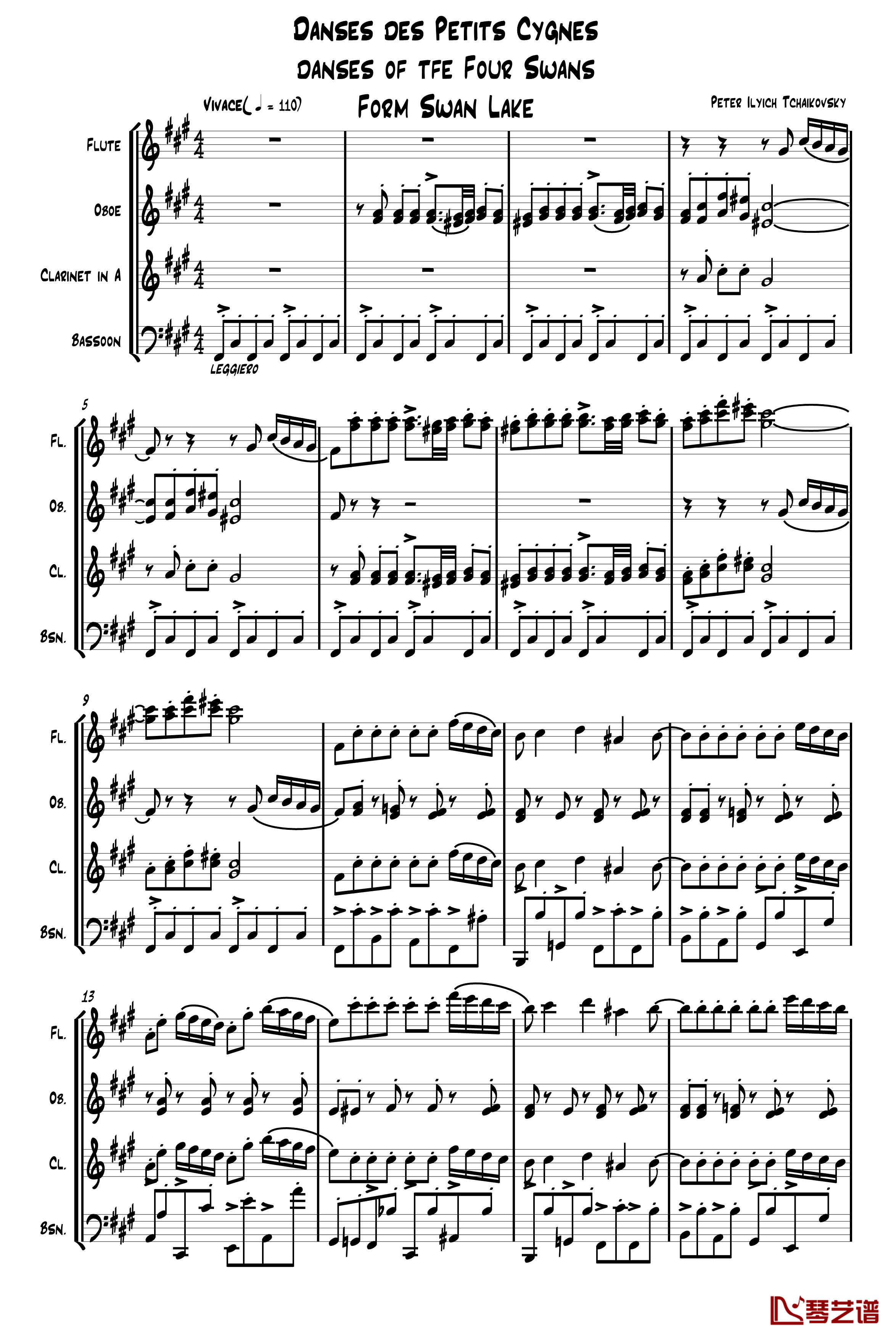四小天鹅舞曲钢琴谱-柴科夫斯基-Peter Ilyich Tchaikovsky1