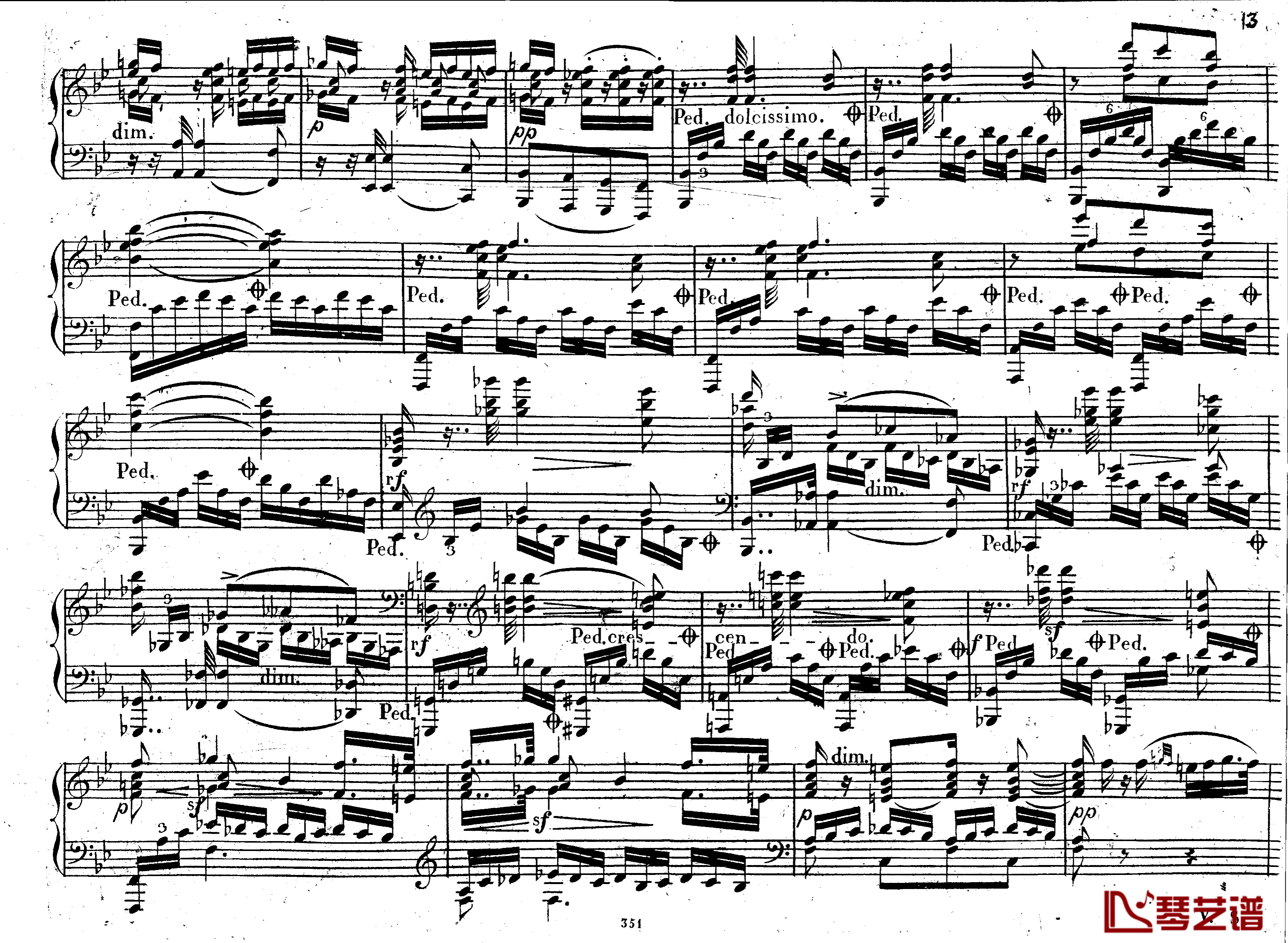 降E大调第八钢琴奏鸣曲 Op.144钢琴谱-车尔尼-Czerny12
