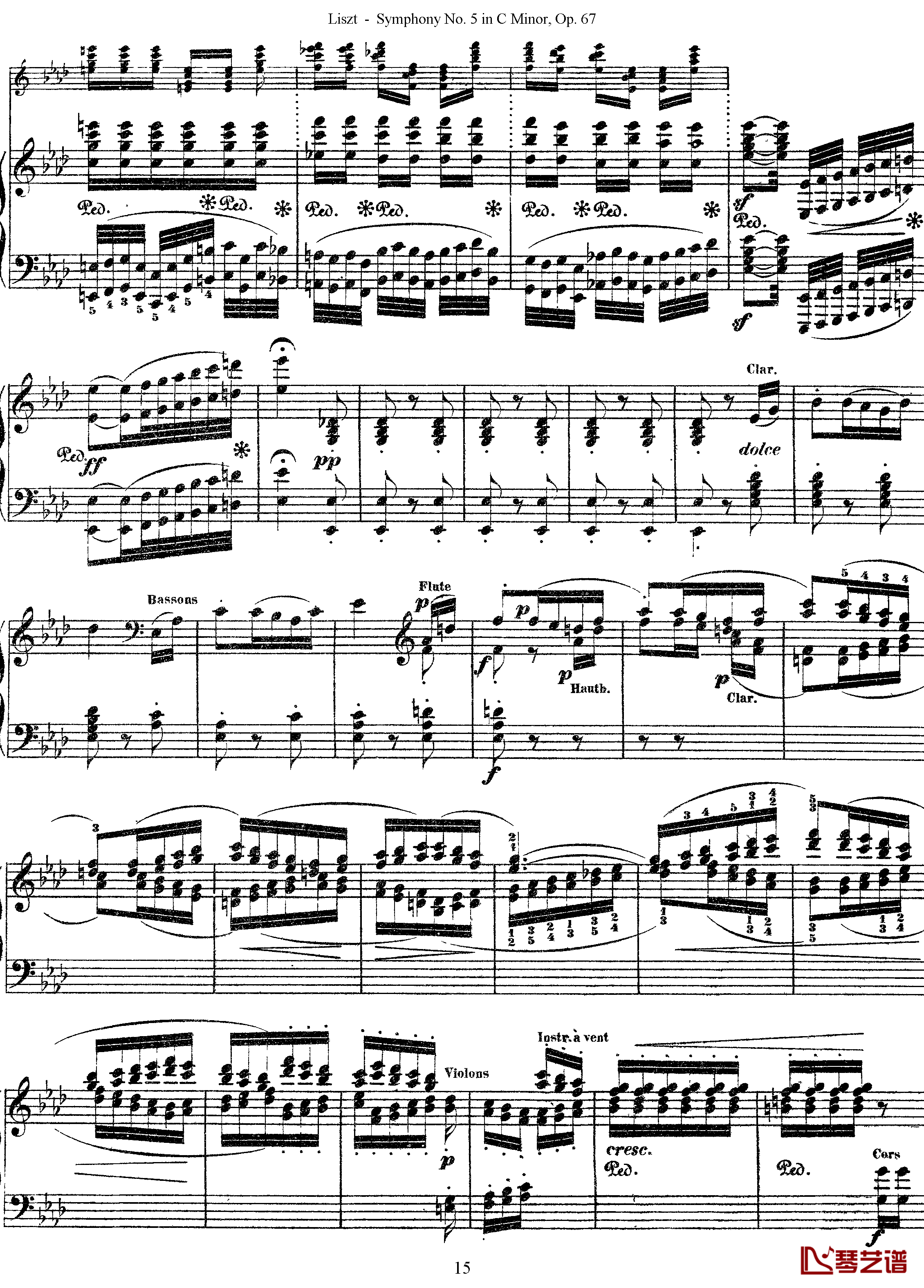 第五交响乐的钢琴曲钢琴谱-李斯特-李斯特改编自贝多芬15