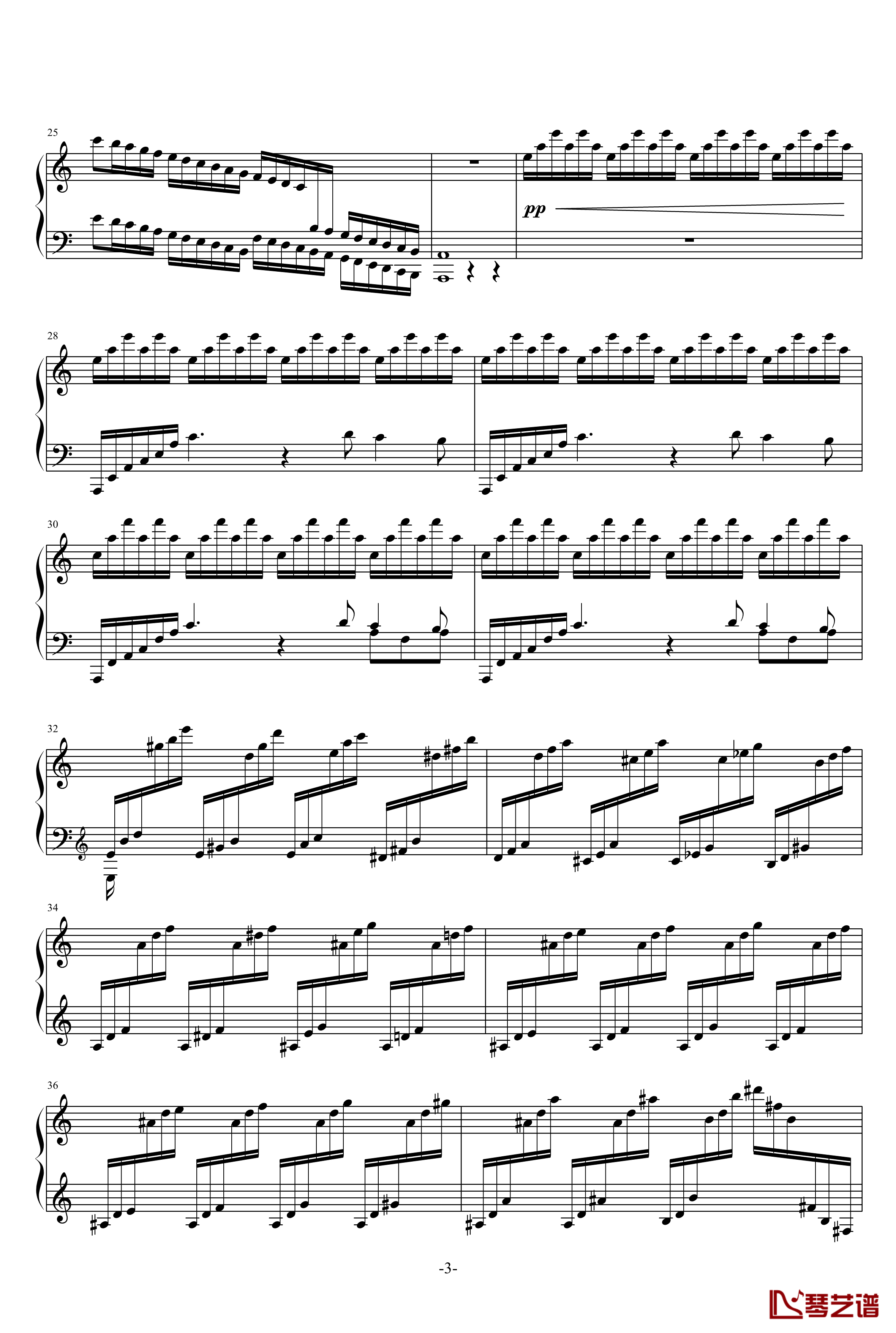 a小调第3号练习曲钢琴谱-乐之琴3