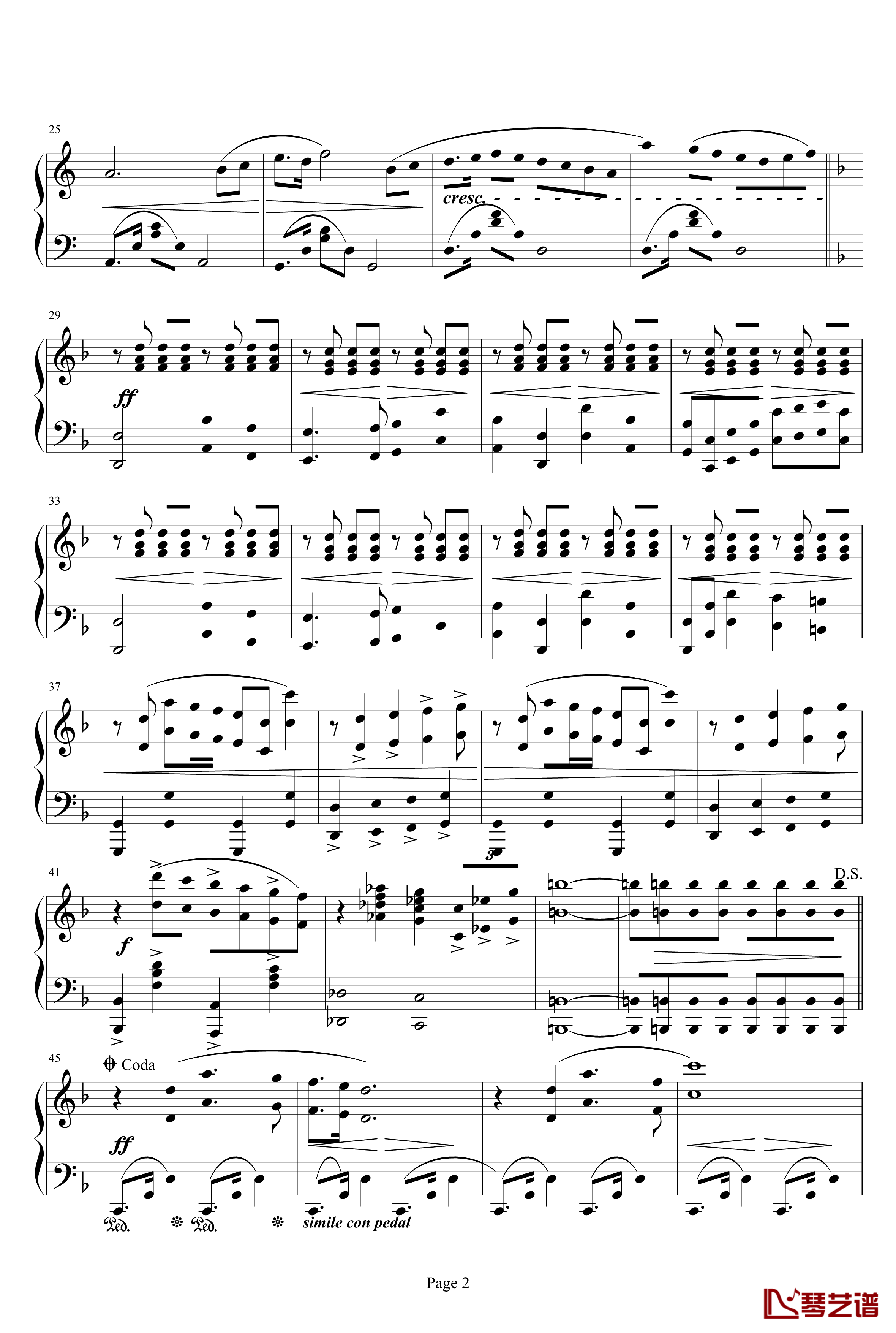 ファングのテーマ钢琴谱-最终幻想2