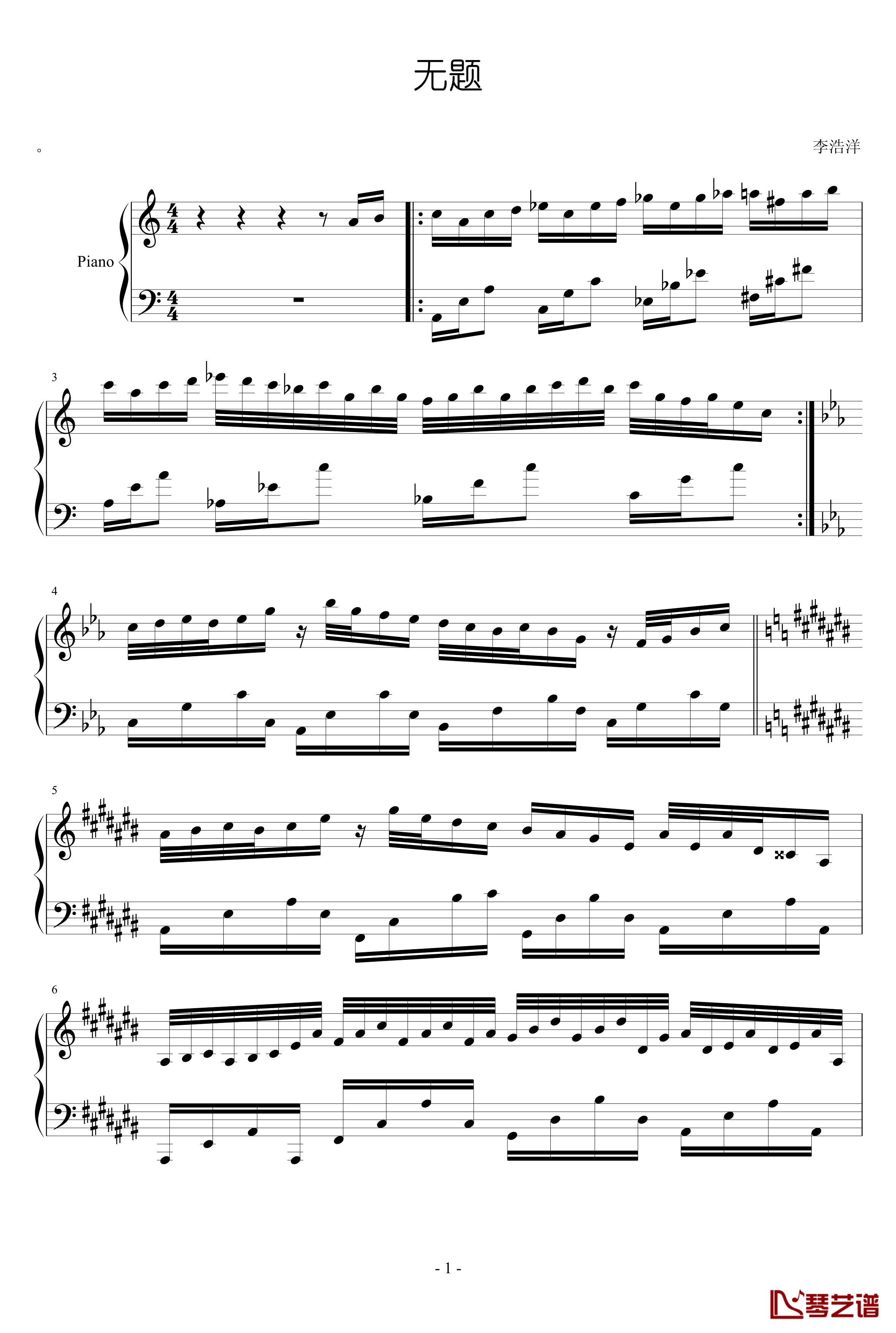 无题钢琴谱-Ｓòrγy.1