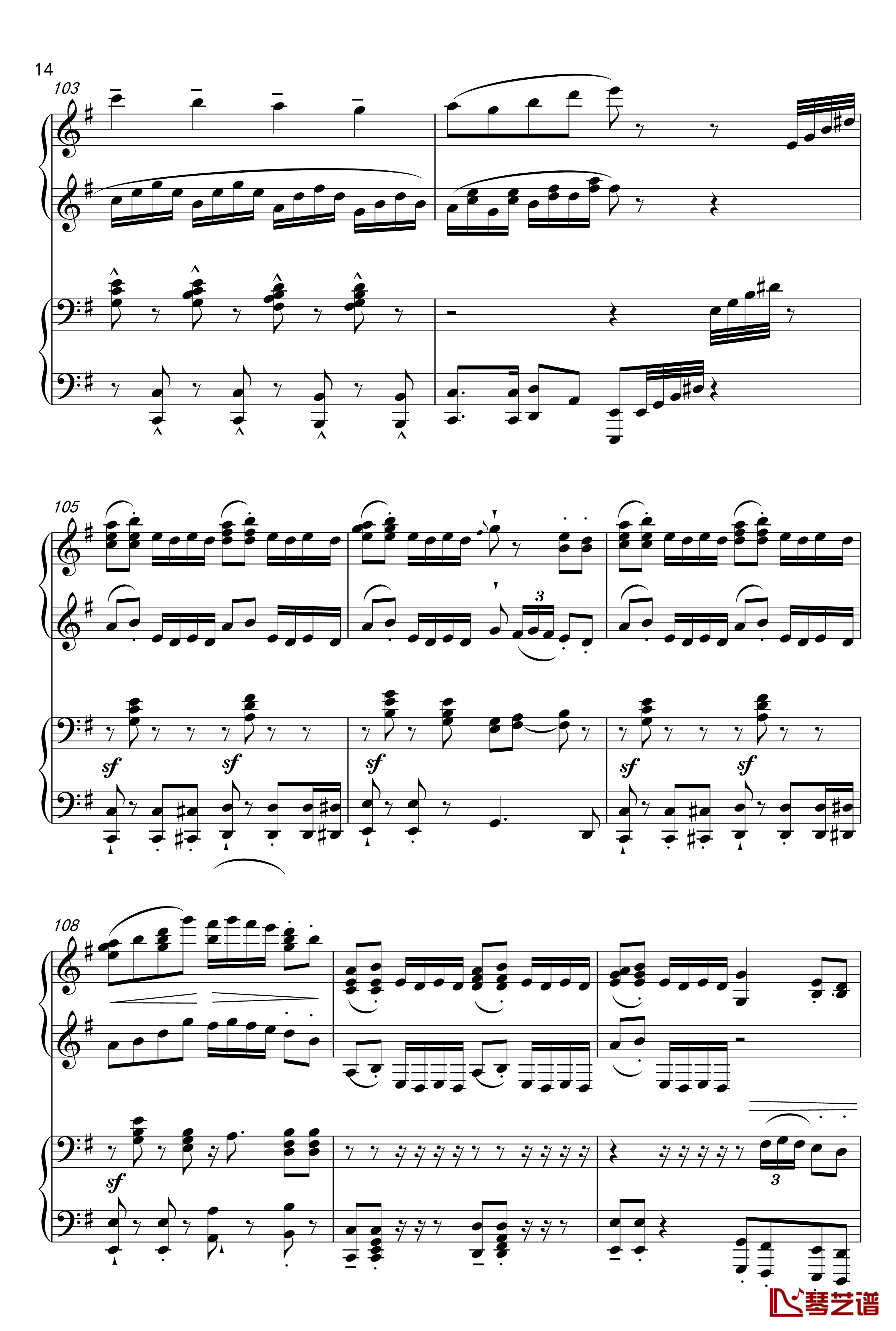 千本桜钢琴谱-Piano Duet by Richam.Yin-初音未来14