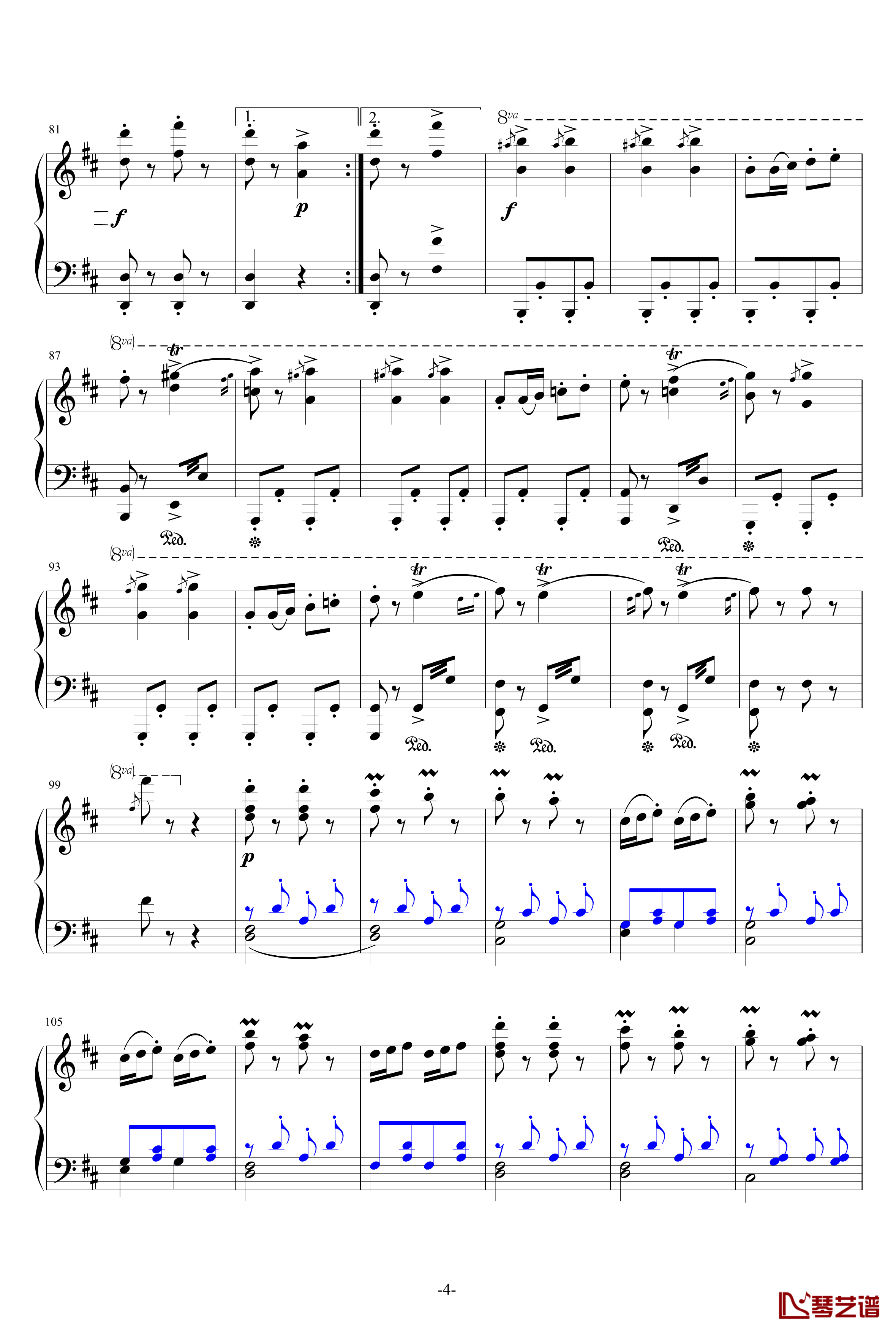 闲聊波尔卡钢琴谱-独奏版-约翰·施特劳斯4