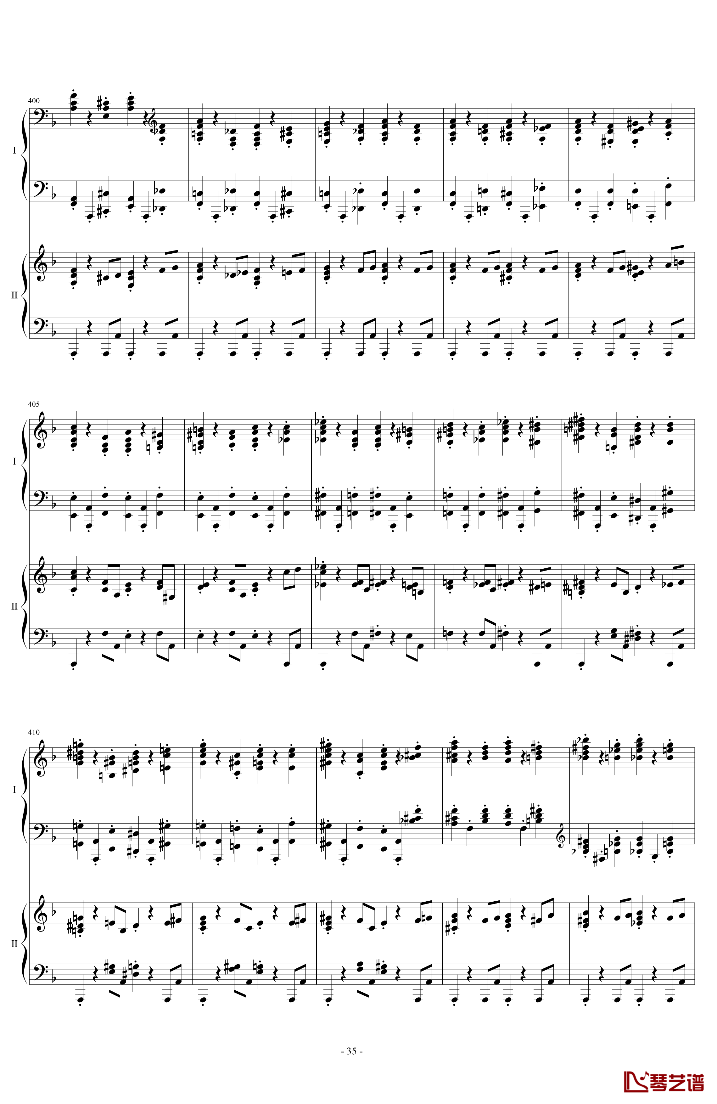 拉三第三乐章41页双钢琴钢琴谱-最难钢琴曲-拉赫马尼若夫35