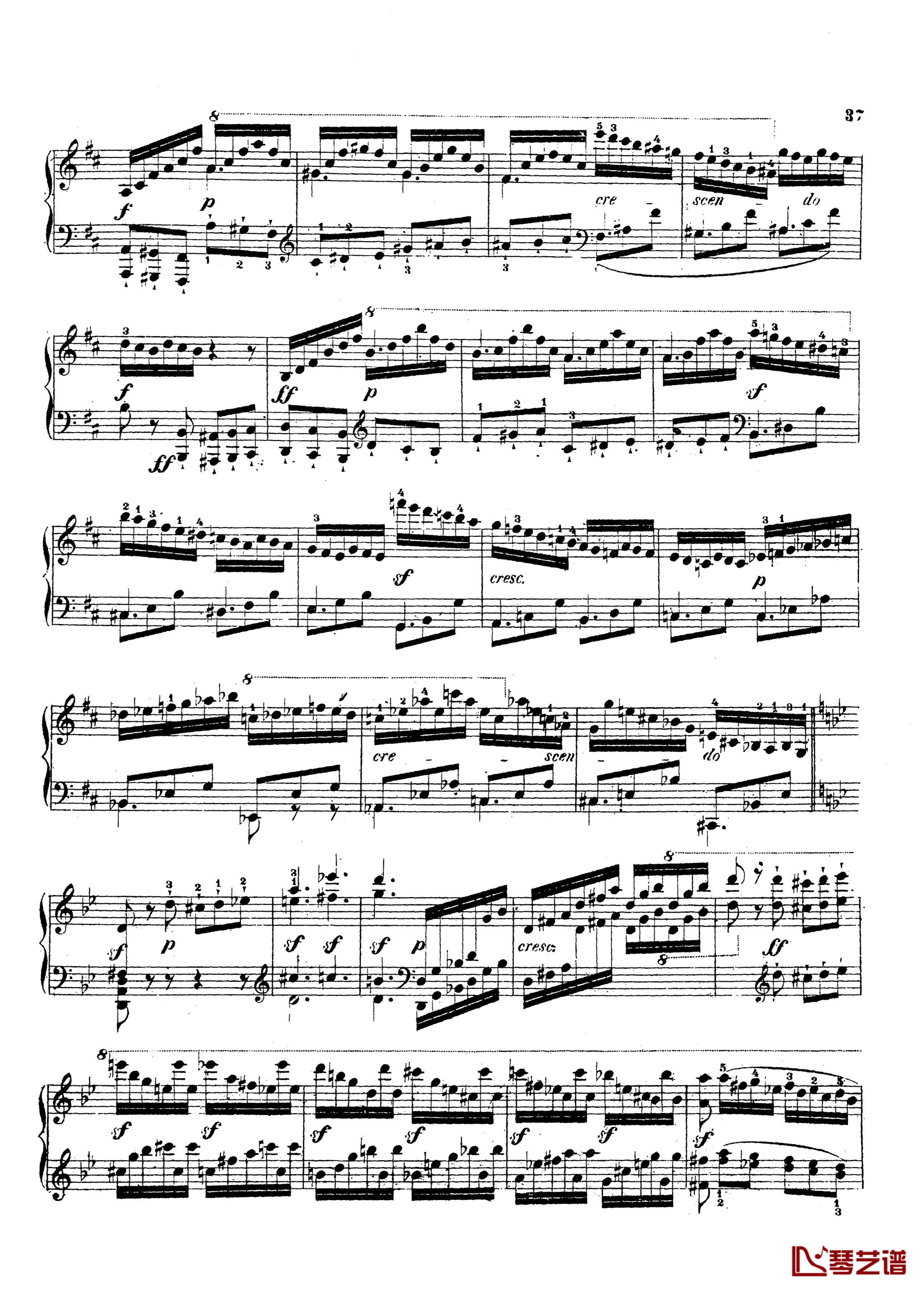 g小调第三钢琴协奏曲Op.58钢琴谱-莫谢莱斯36