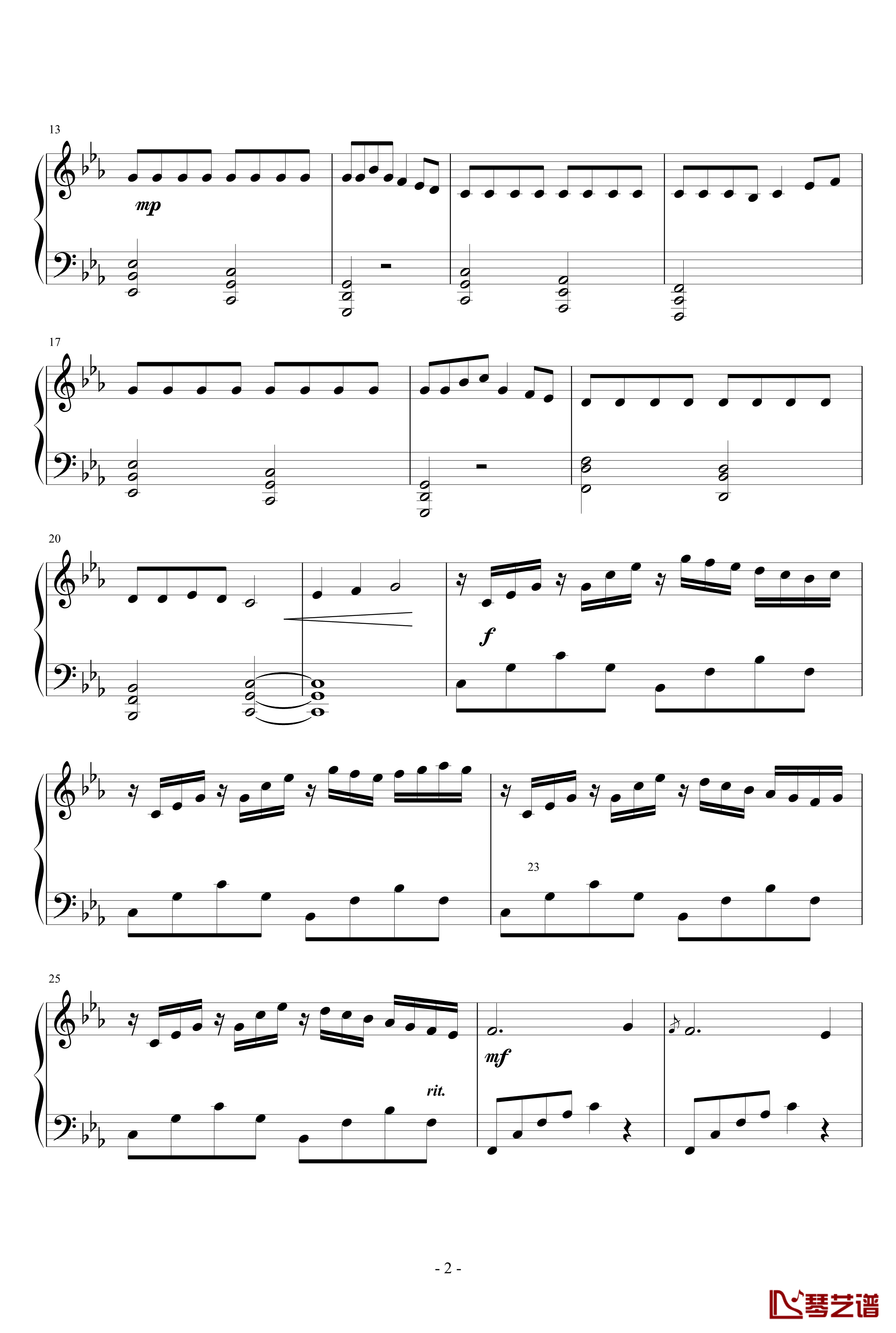 无题钢琴谱-狂音2
