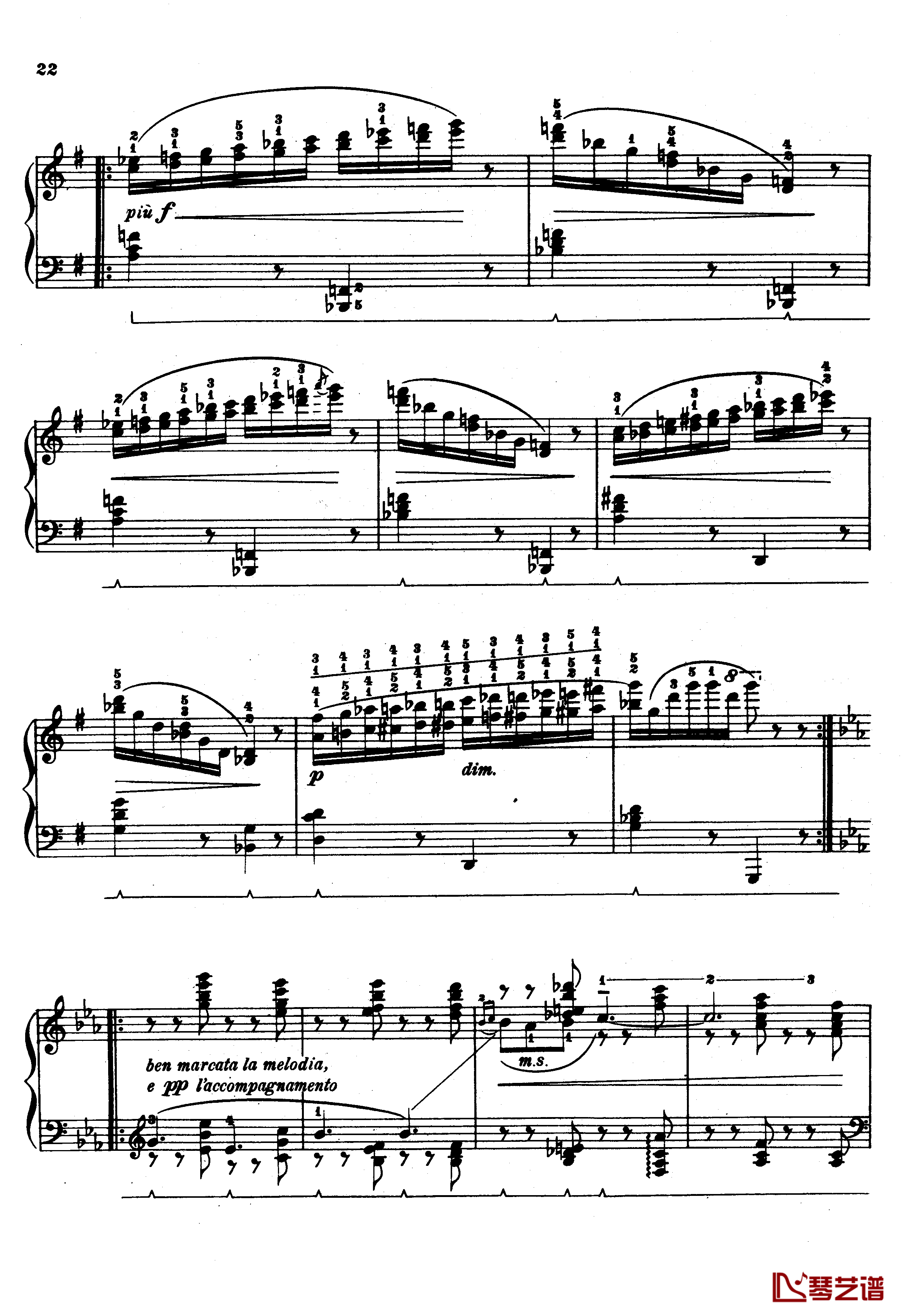 G大调船歌钢琴谱-鲁宾斯坦-安东·鲁宾斯坦2