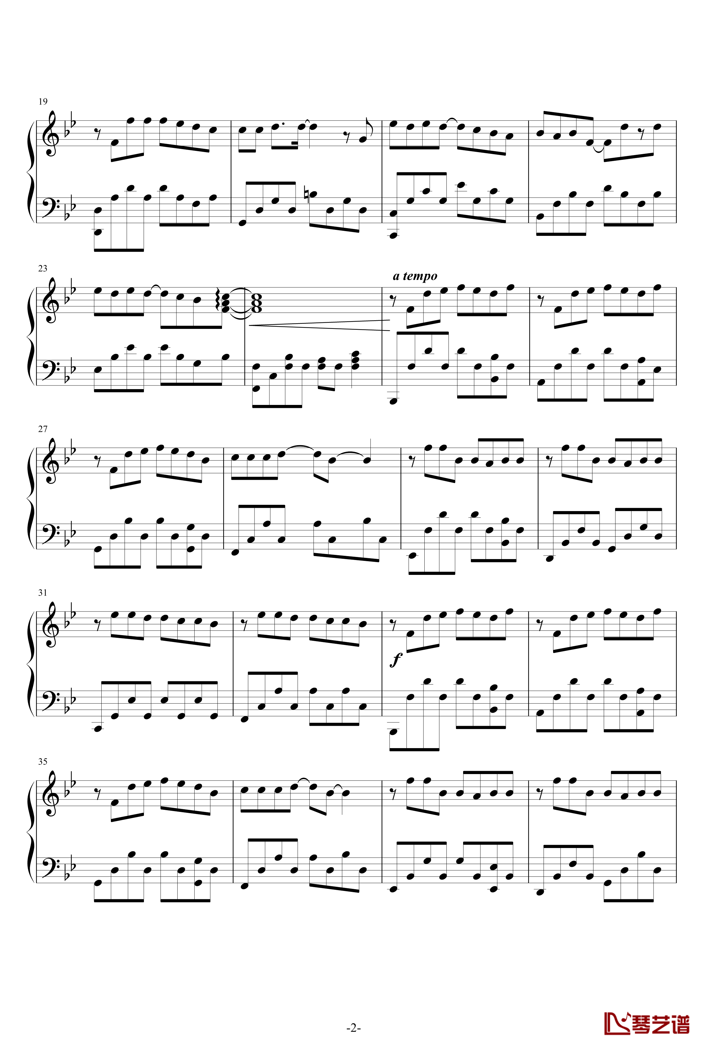 安静钢琴谱-独奏-周杰伦2