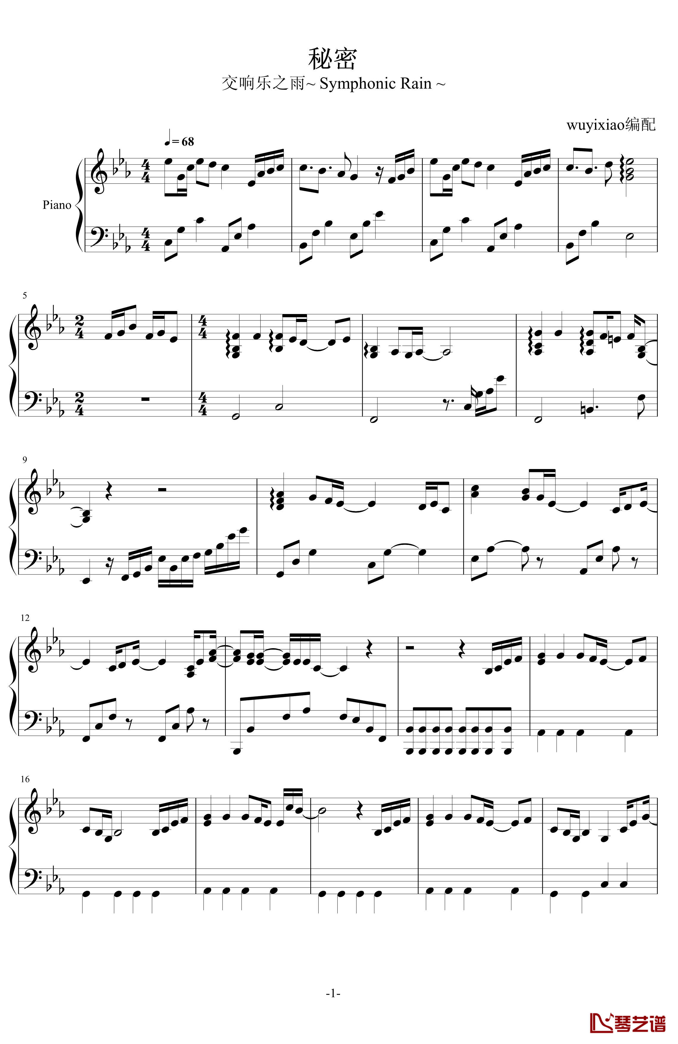秘密钢琴谱-交响乐之雨1