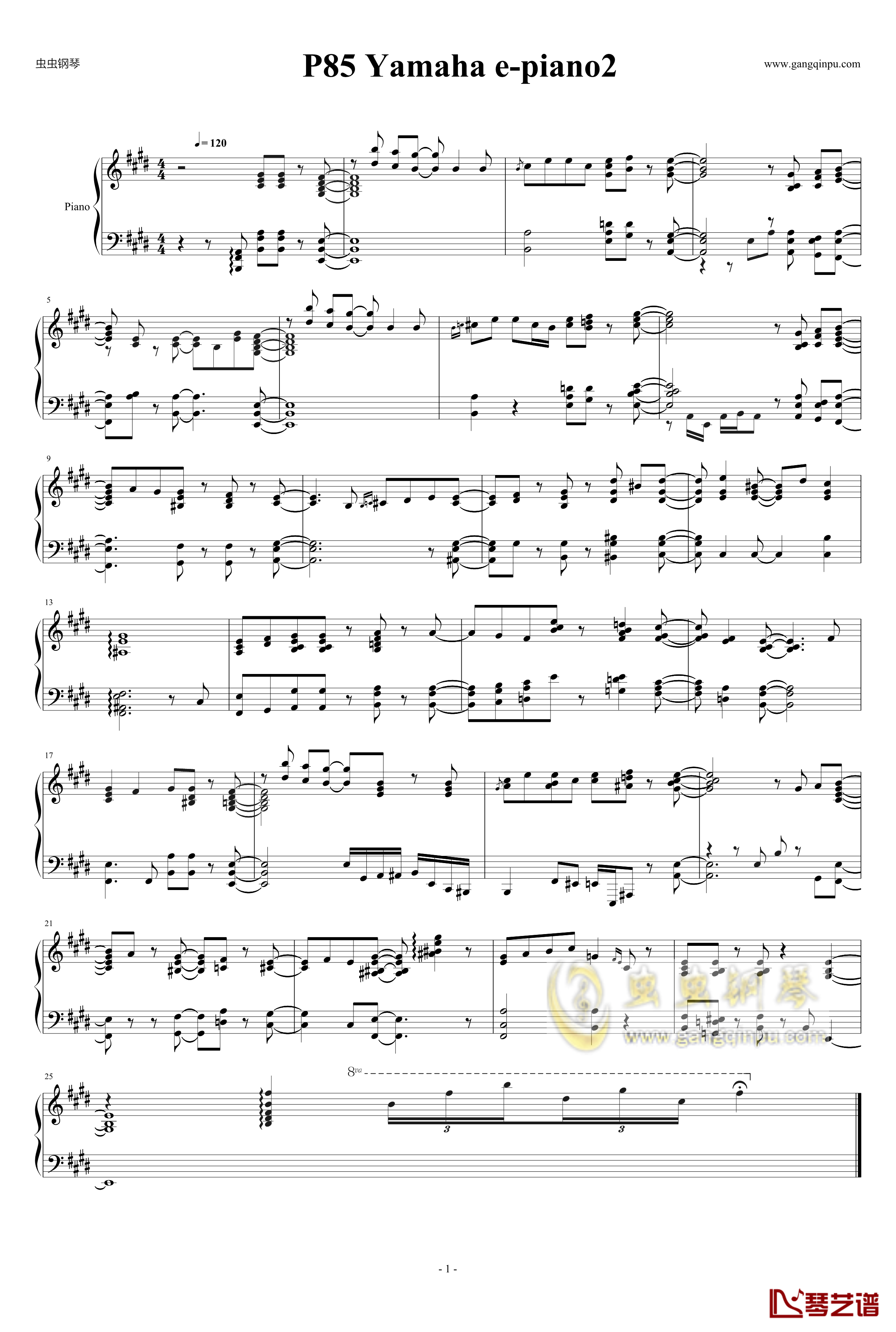 P85 Yamaha epiano2钢琴谱-独奏-雅马哈1