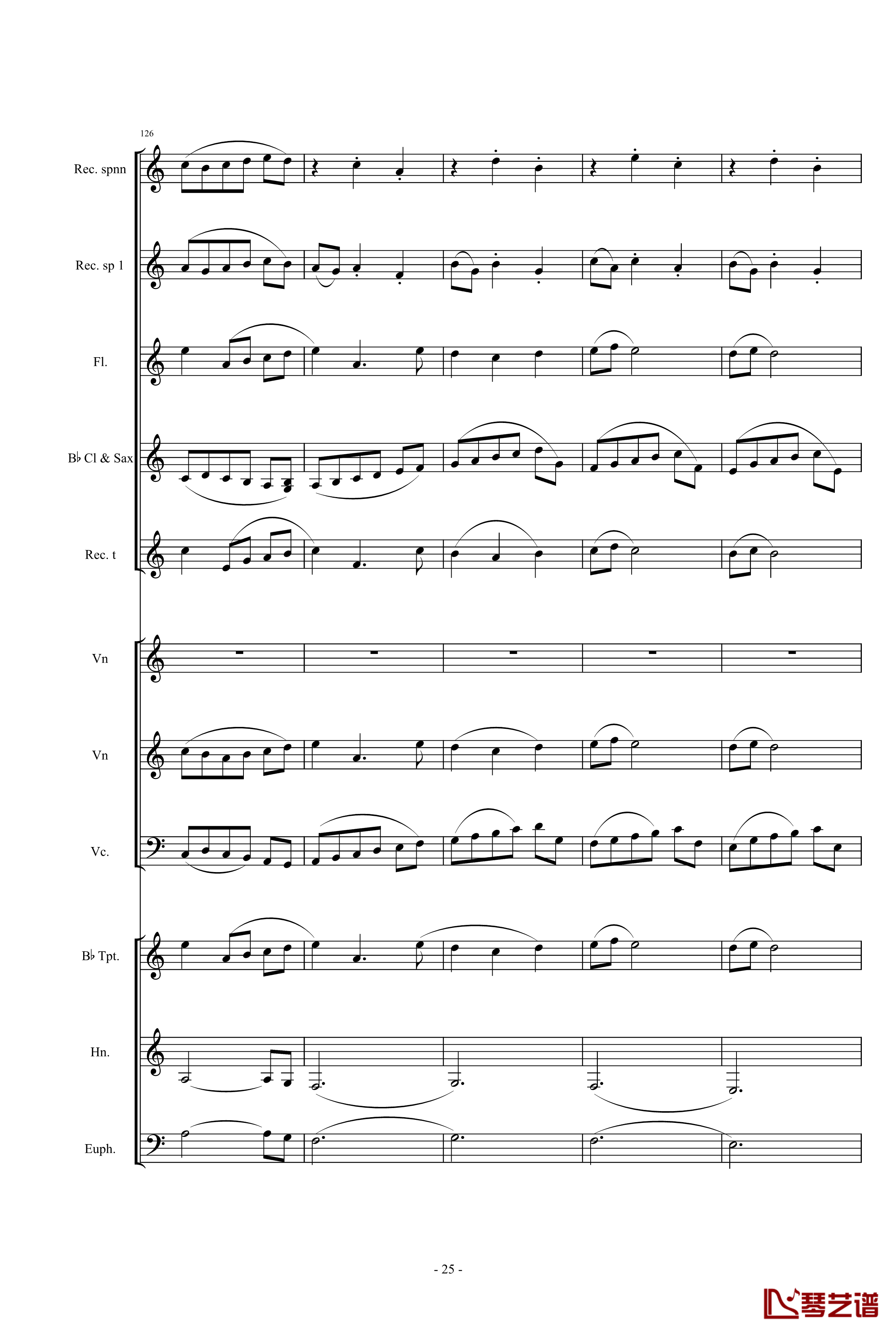 魔法少女小圓钢琴谱-營業的主題-小樂團合奏版25