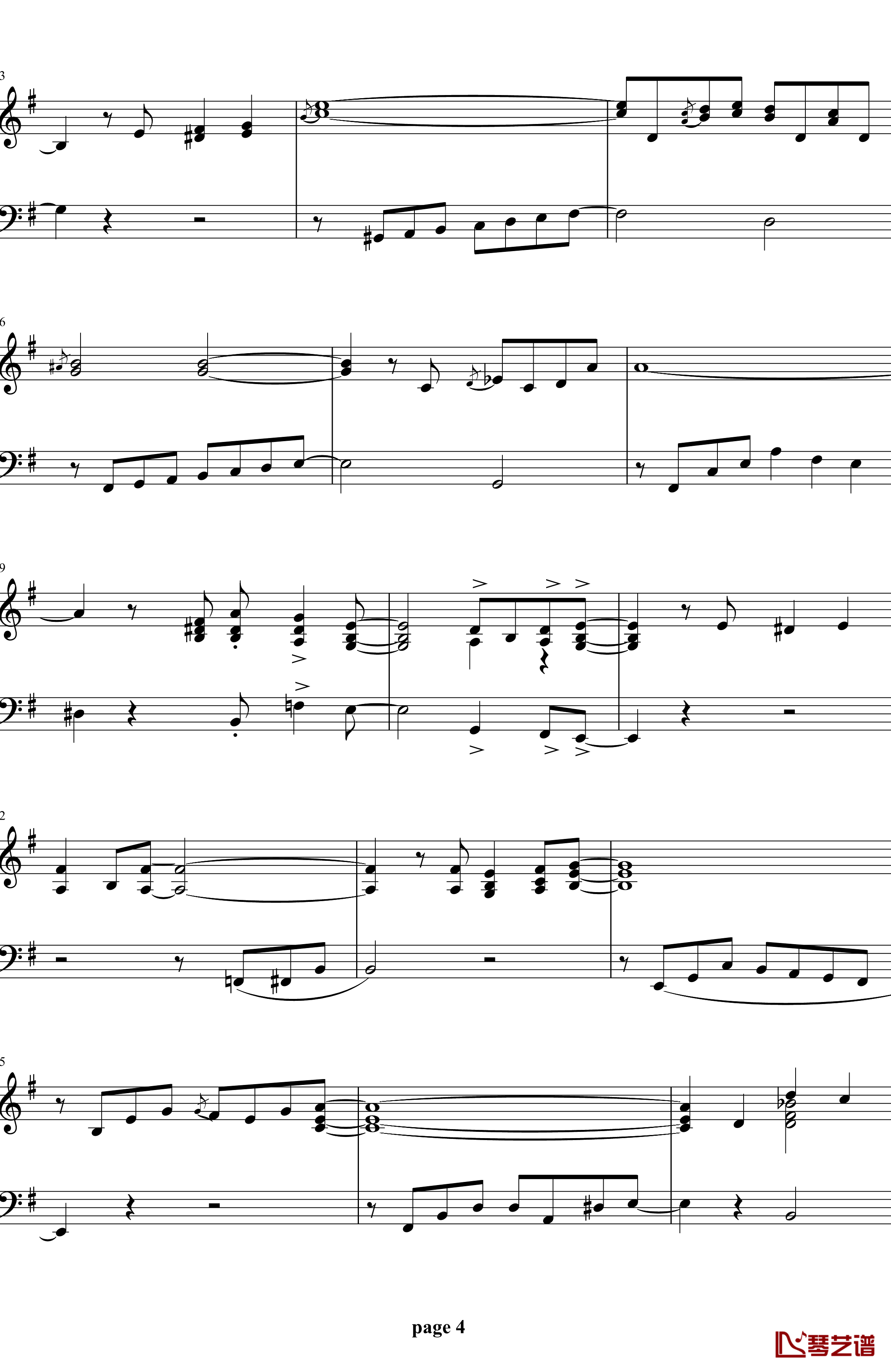枯叶钢琴谱-爵士音乐4